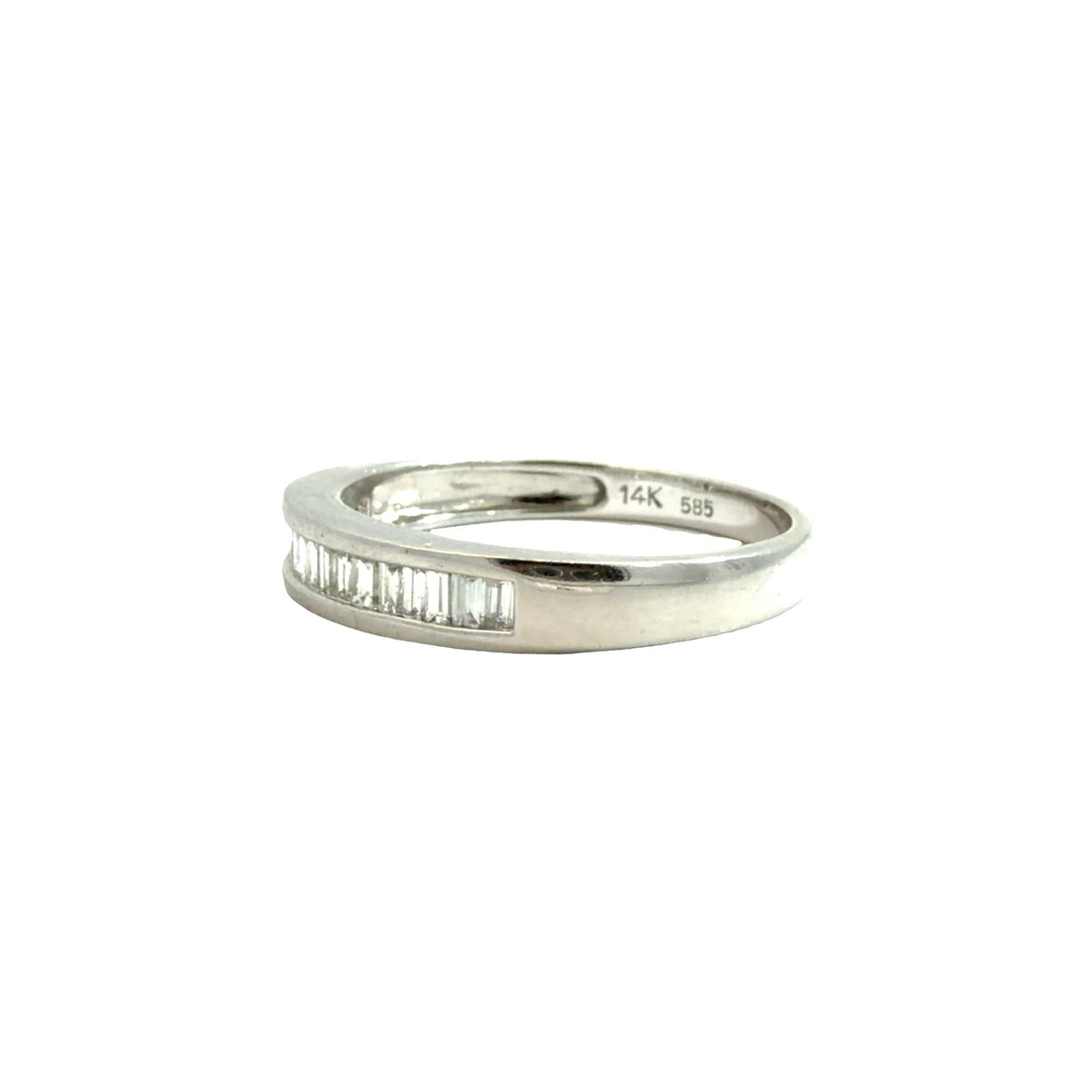 14k White Gold Channel Set 0.28cttw Baguette Diamond Band Size 5.751