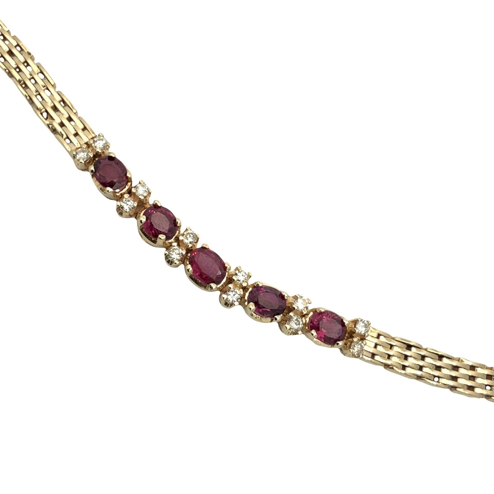 14k Yellow Gold 2.34ctw Ruby and 0.45ctw Diamond Panther Link Bracelet7