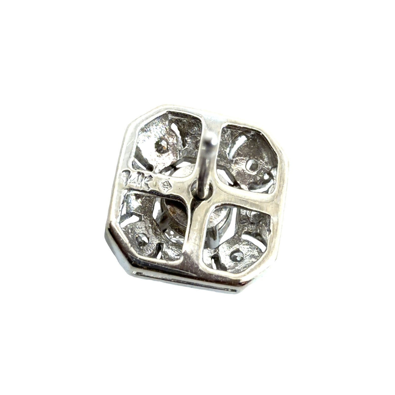 Vintage 14k White Gold 0.70cttw Diamond Stud 0.20cttw Diamond Enhancer Earrings4