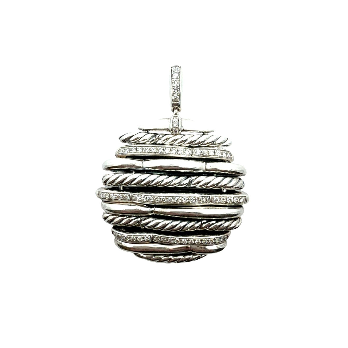David Yurman Sterling Silver and 0.86cttw Diamond Tides Collection Pendant0