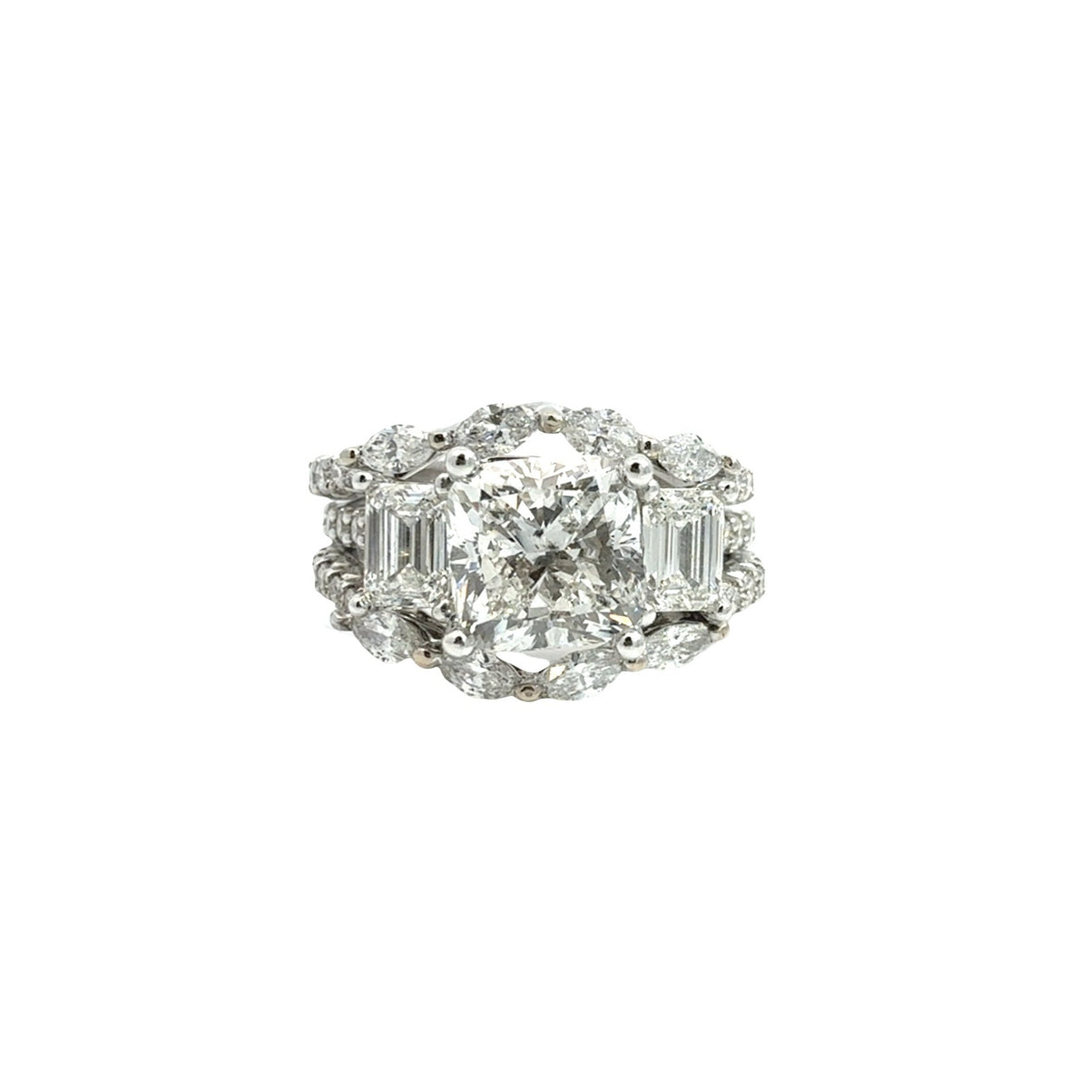 Pnina Tornai 14k White Gold 3.30cttw Cushion-Cut Diamond Multi-Stone Bridal Set3
