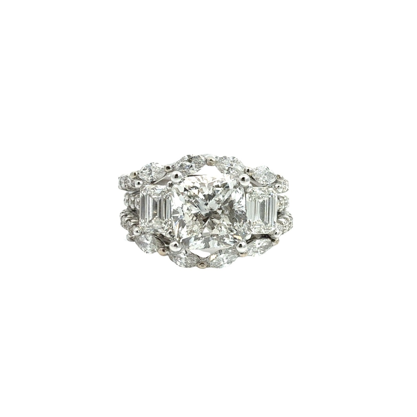 Pnina Tornai 14k White Gold 3.30cttw Cushion-Cut Diamond Multi-Stone Bridal Set3