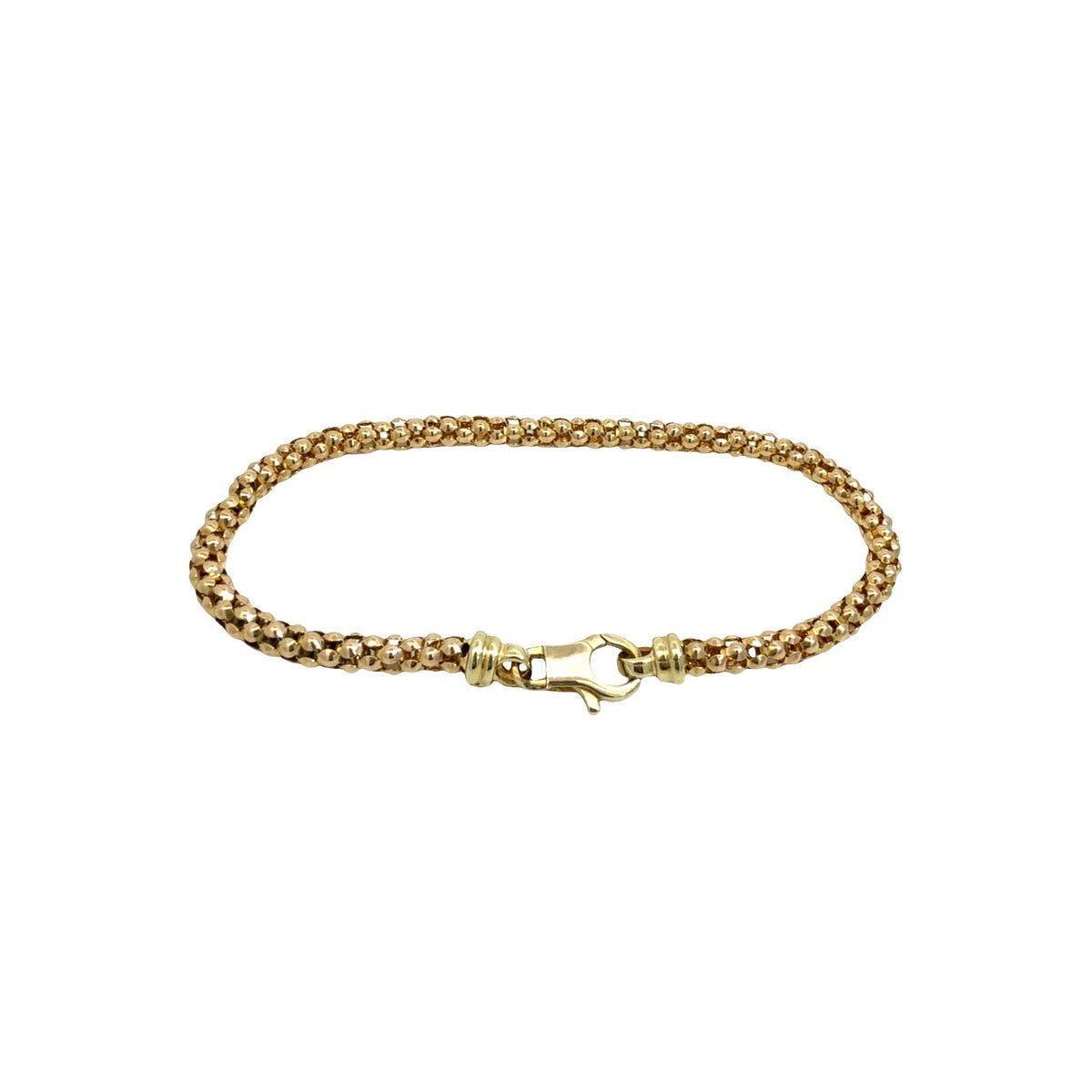14k Yellow Gold Italian Bubble Link Chain Bracelet 7.25"2