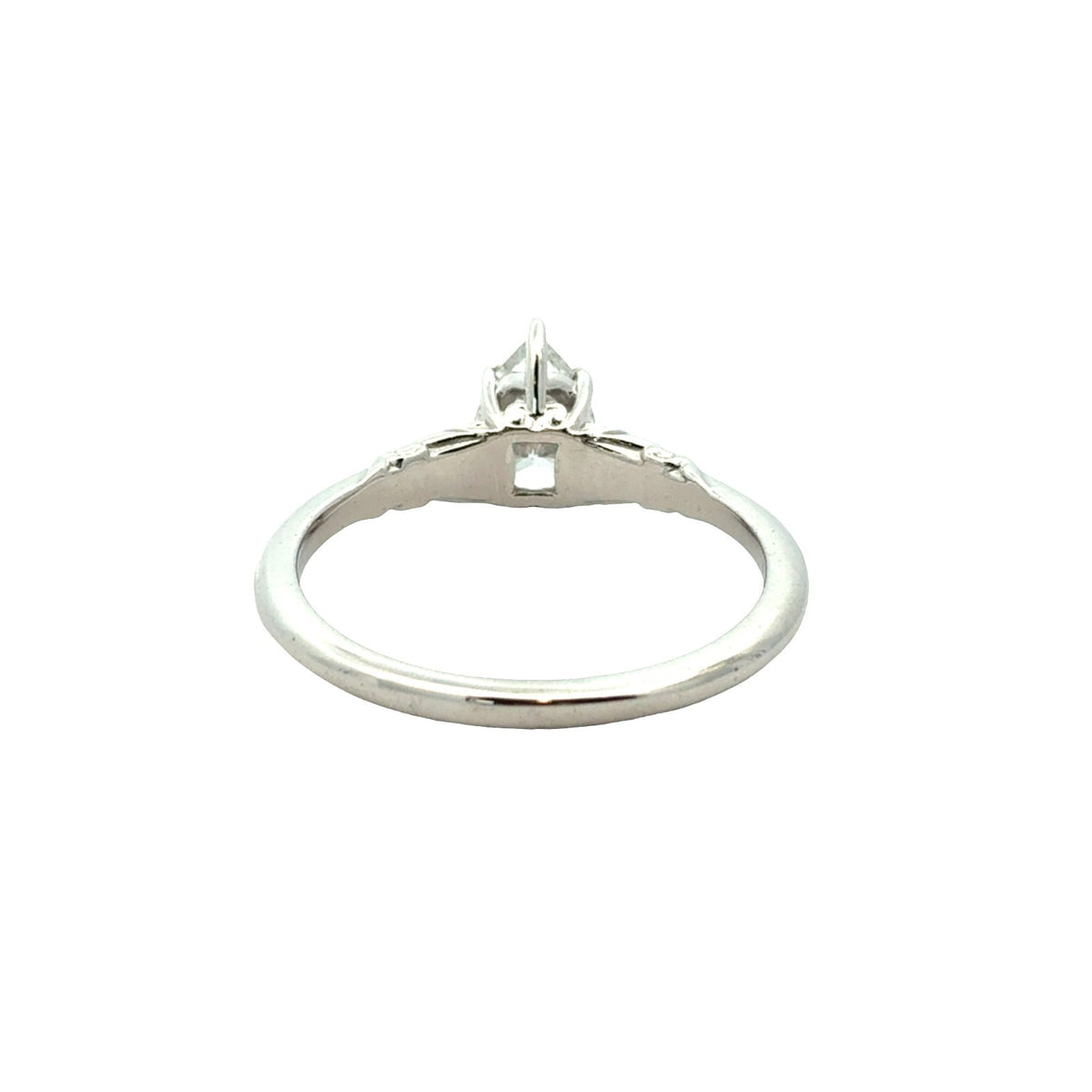 14k White Gold Pear-Shaped Solitaire 1.02ctw Diamond Engagement Ring Size 73