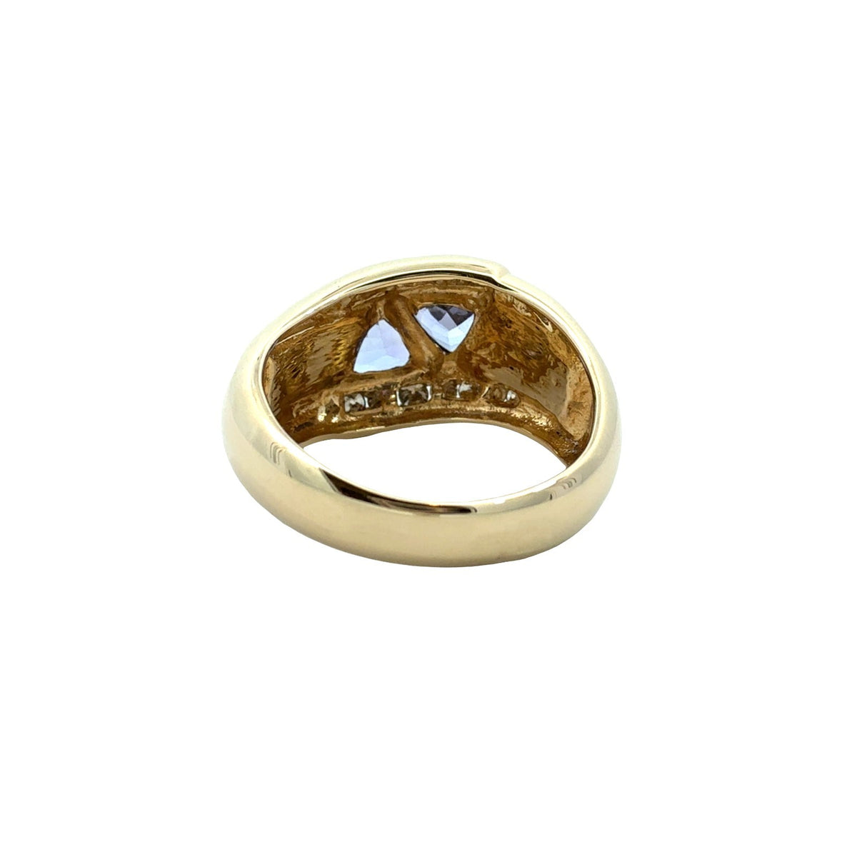 STS 14k Yellow Gold 1.07cttw Tanzanite 0.35cttw Diamond & Opal Inlay Ring3