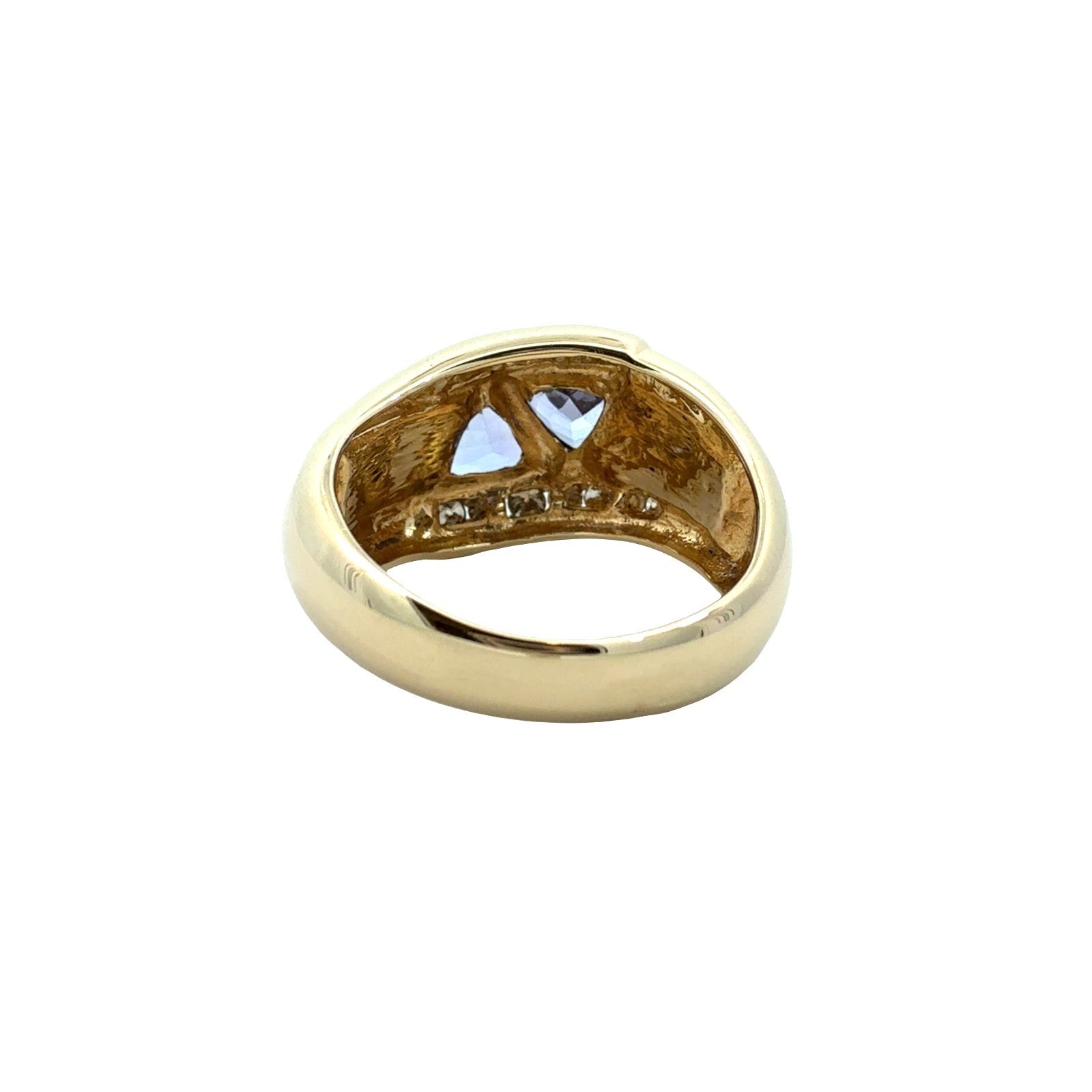 STS 14k Yellow Gold 1.07cttw Tanzanite 0.35cttw Diamond & Opal Inlay Ring3
