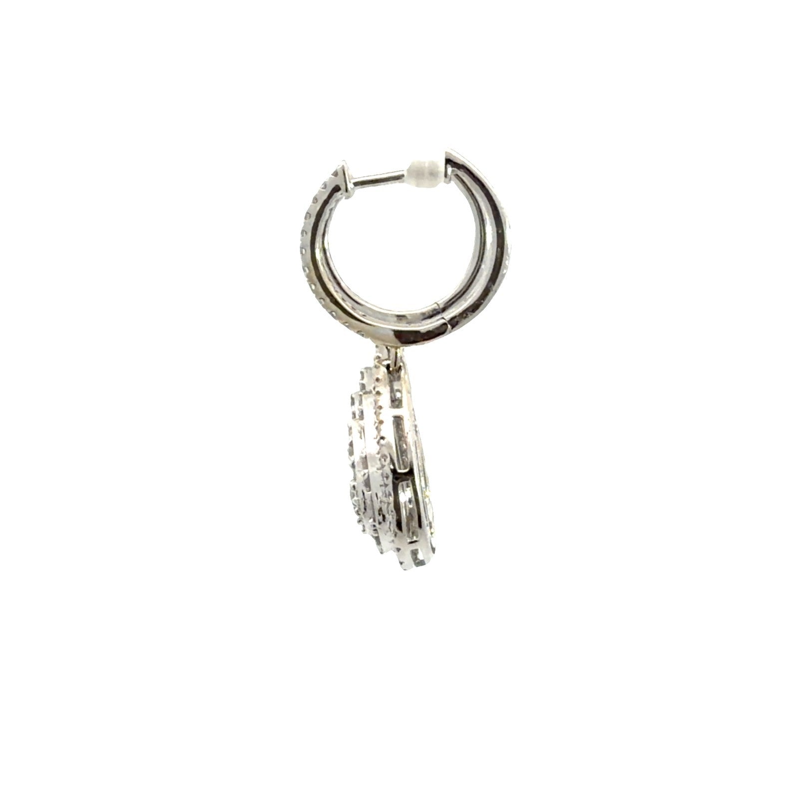 10k White Gold Teardrop Earrings with 1.20ctw Diamonds4
