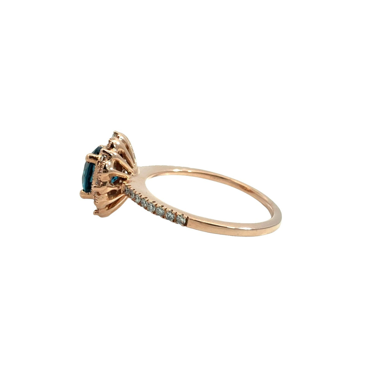 IKS 14k Rose Gold 1.35tcw Topaz & 0.28cttw Diamond Cocktail Ring Size 74