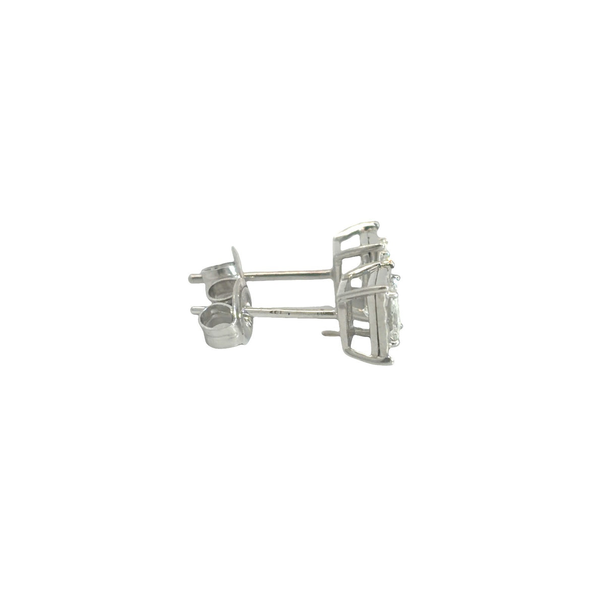 14k White Gold 0.63cttw Princess Cut Diamond Stud Earrings4