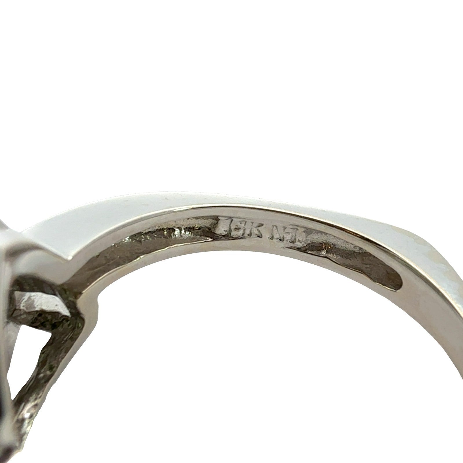 14k White Gold Trillion-Cut 6.57tcw Green Diopside and 0.18cttw Diamond Ring5