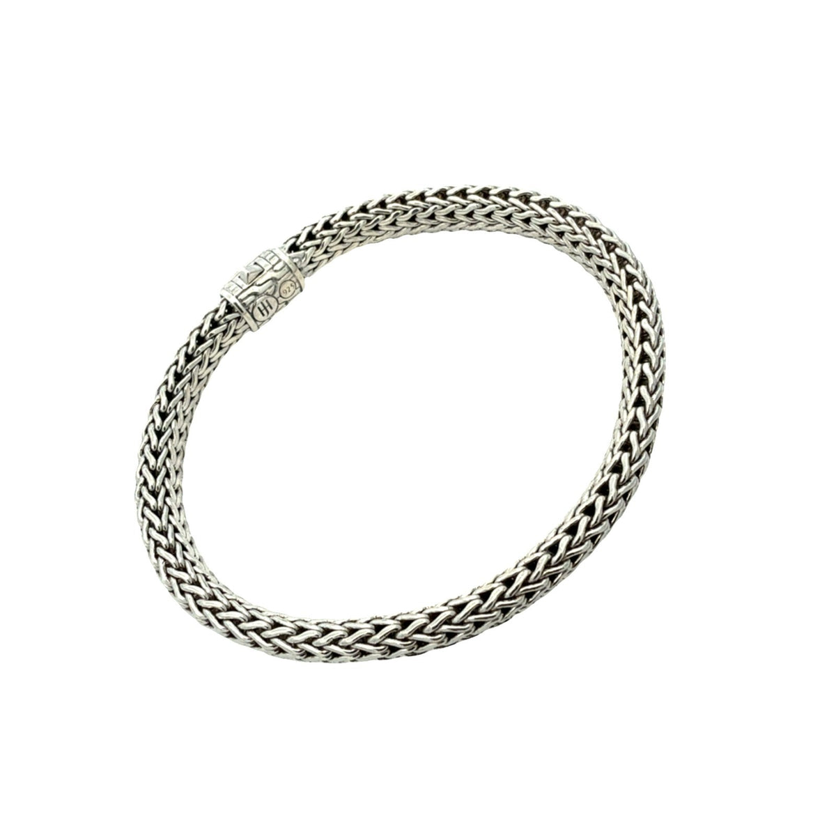 John Hardy Sterling Silver Icon Bracelet with Pavé Diamond Clasp 7.25"1
