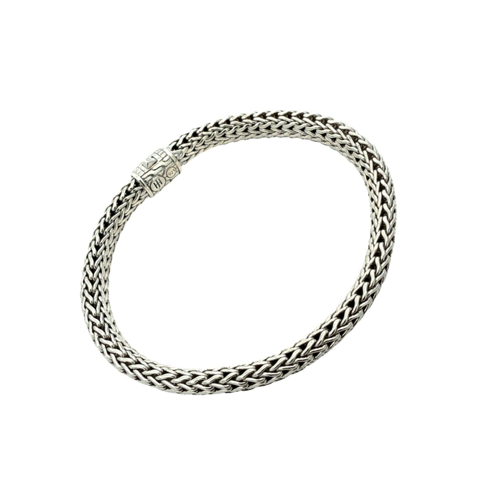 John Hardy Sterling Silver Icon Bracelet with Pavé Diamond Clasp 7.25"1