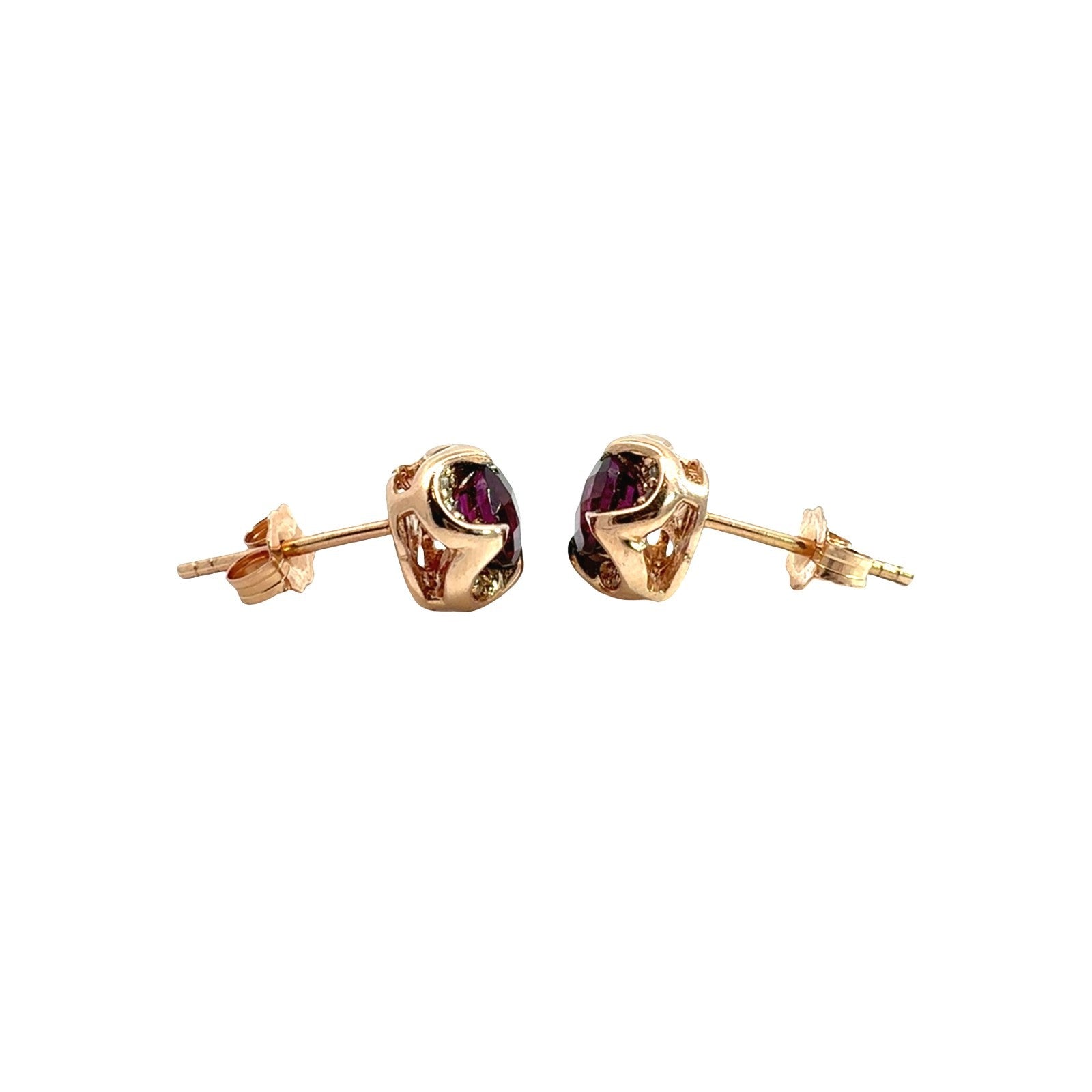LeVian 14k Rose Gold 1.14cttw Garnet & 0.06cttw Diamond Earrings1