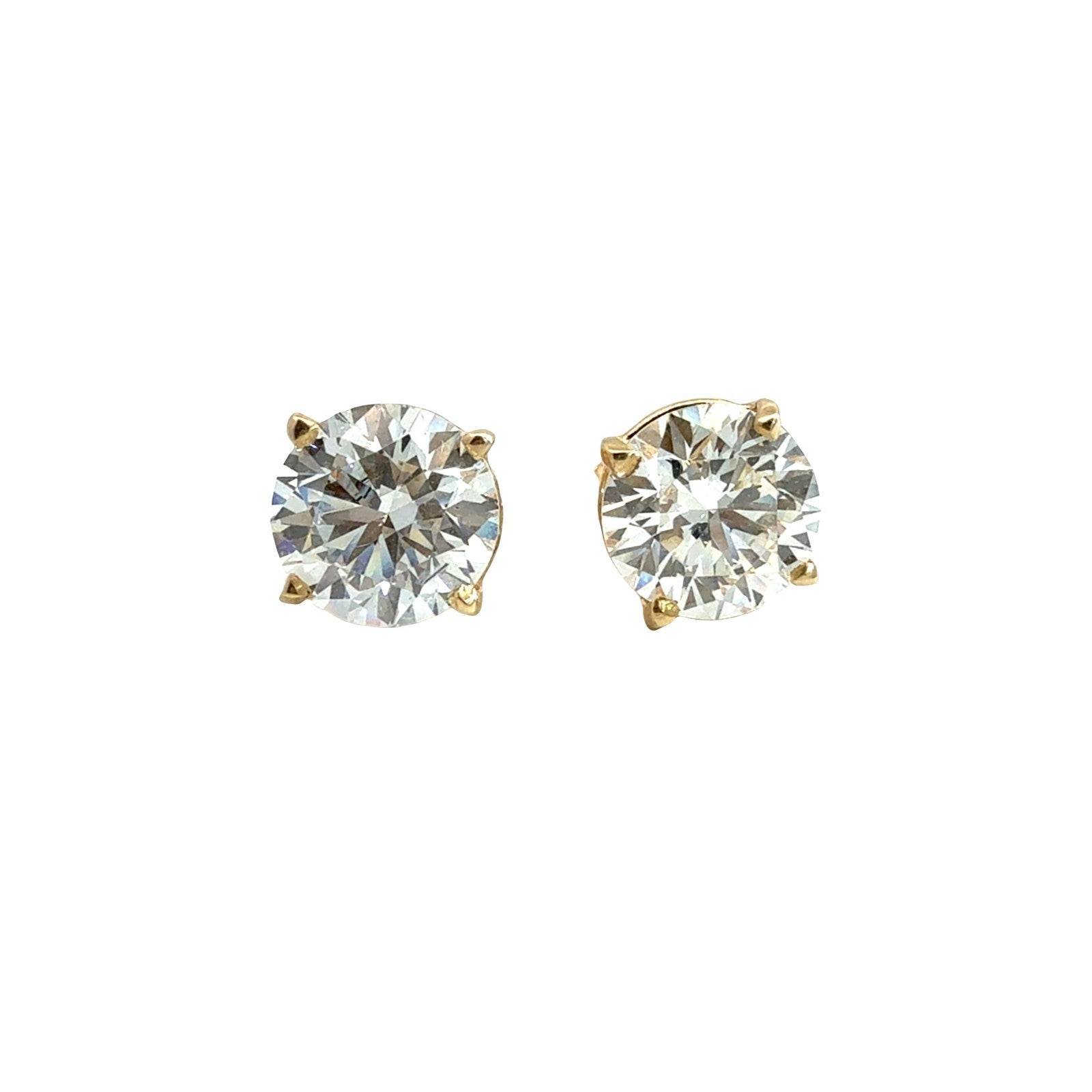 14k Yellow Gold Round Brilliant 1.99cttw Lab-Created Diamond Stud Earrings0