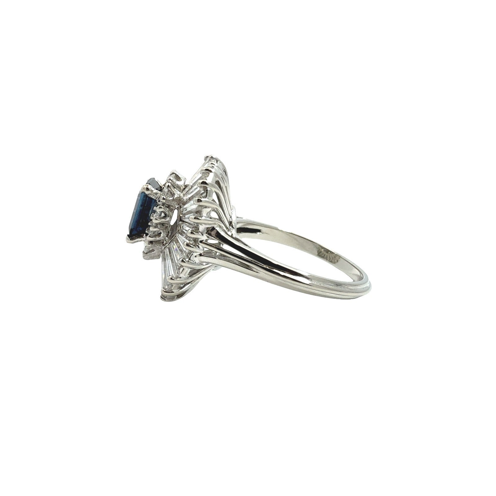 Vintage 14k White Gold 1.18tcw Sapphire and 1.43cttw Diamond Ballerina Ring5