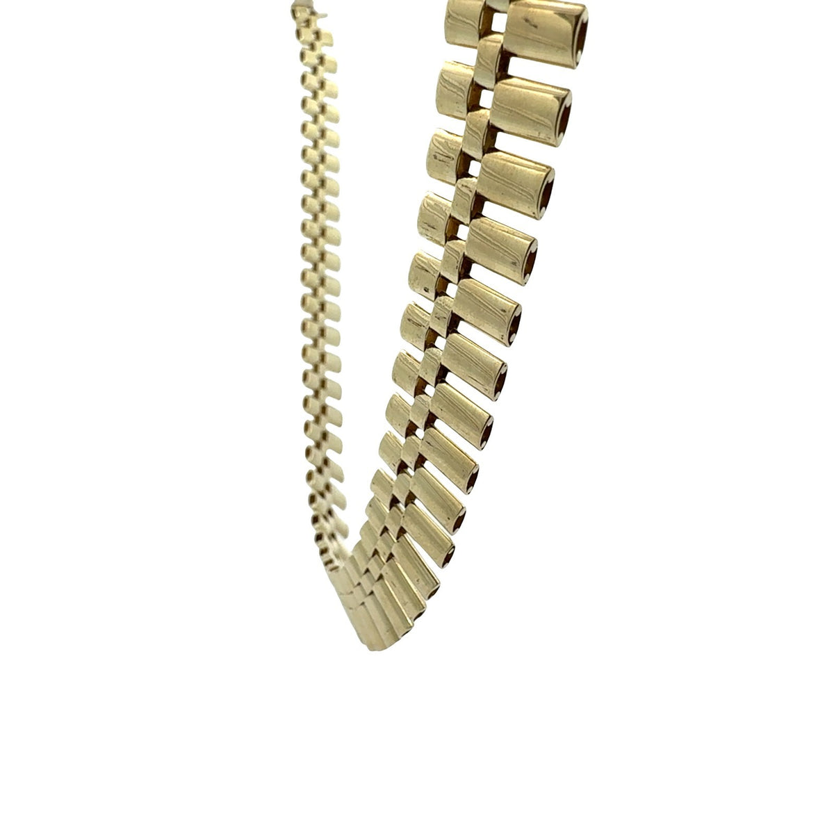 14k Yellow Gold Watch-Style Presidential Link Chain Necklace 16.5"2