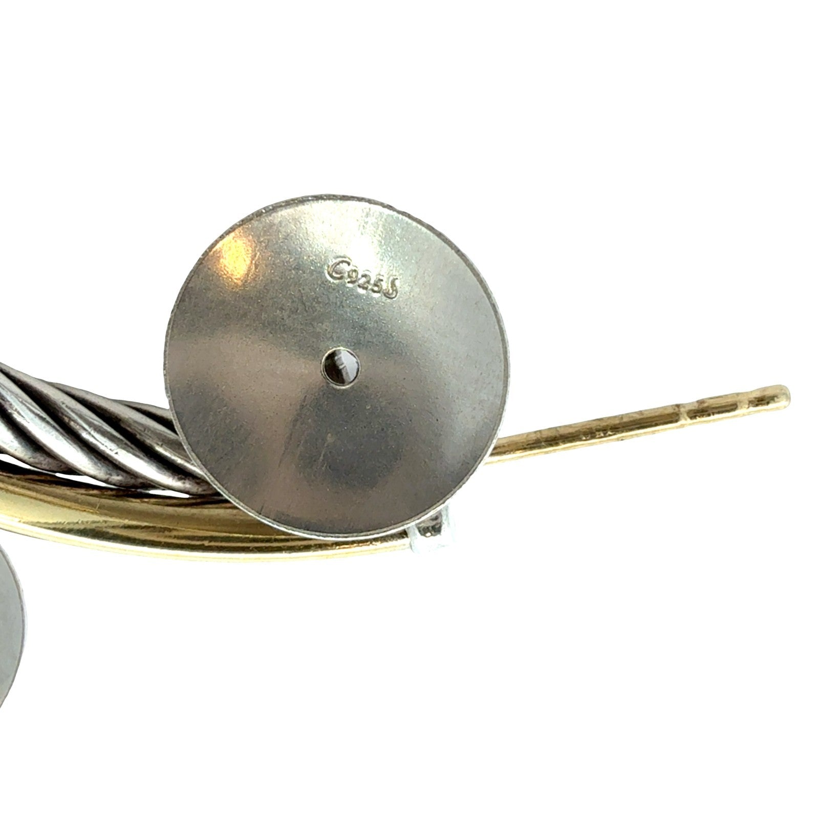 David Yurman Sterling Silver 14k Yellow Gold Crossover Cable Hoop Earrings6