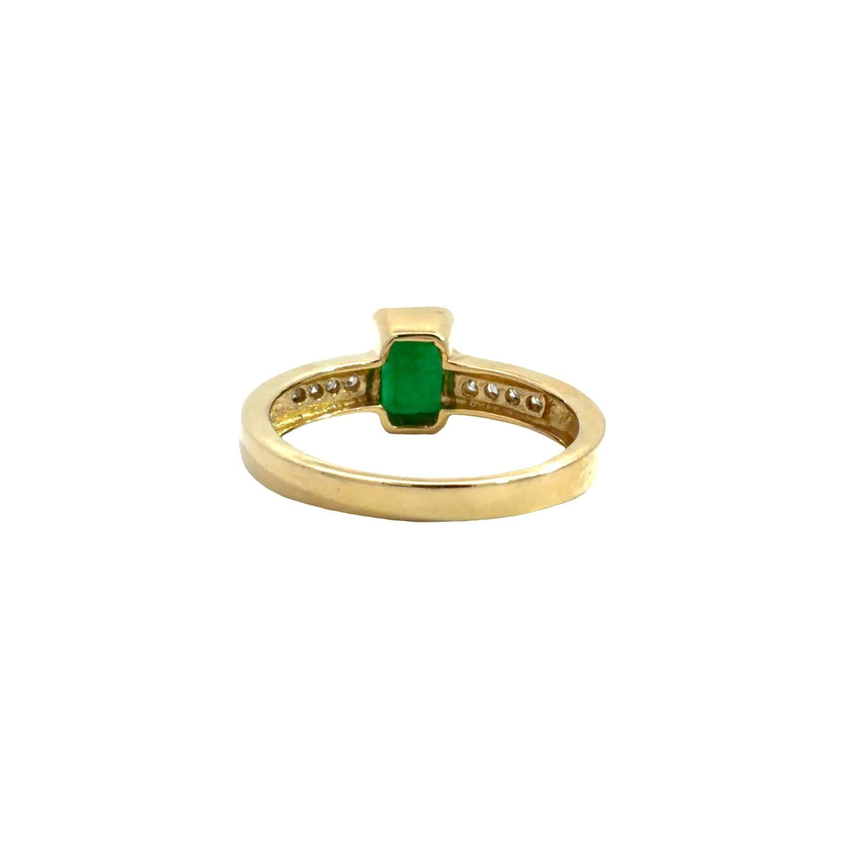 14k Yellow Gold 0.94tcw Emerald & 0.14cttw Diamond Ring Size 6.52