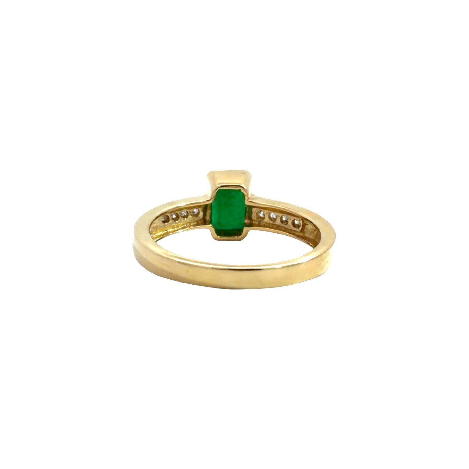 14k Yellow Gold 0.94tcw Emerald & 0.14cttw Diamond Ring Size 6.52