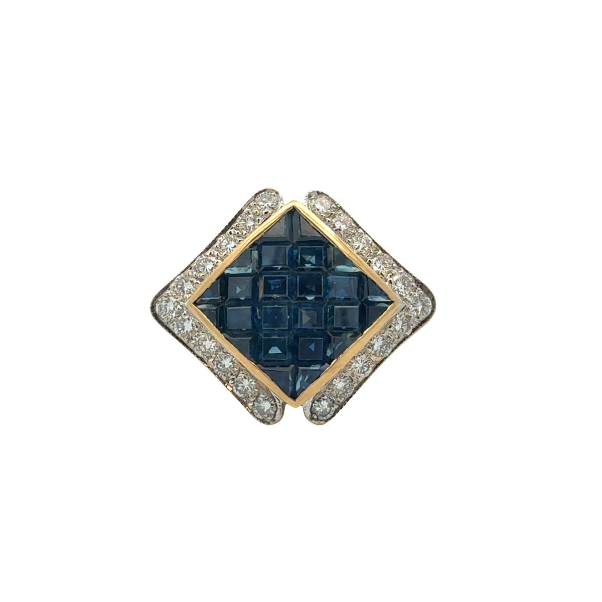 18k Yellow Gold 1.62cttw Sapphire &amp; 061cttw Diamond Pendant0
