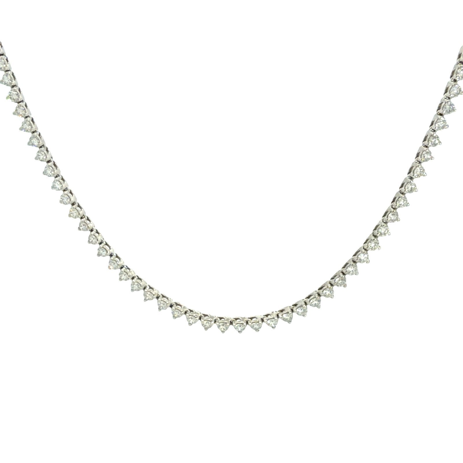 14k White Gold and 3.71ctw Diamond Tennis Necklace 18"0