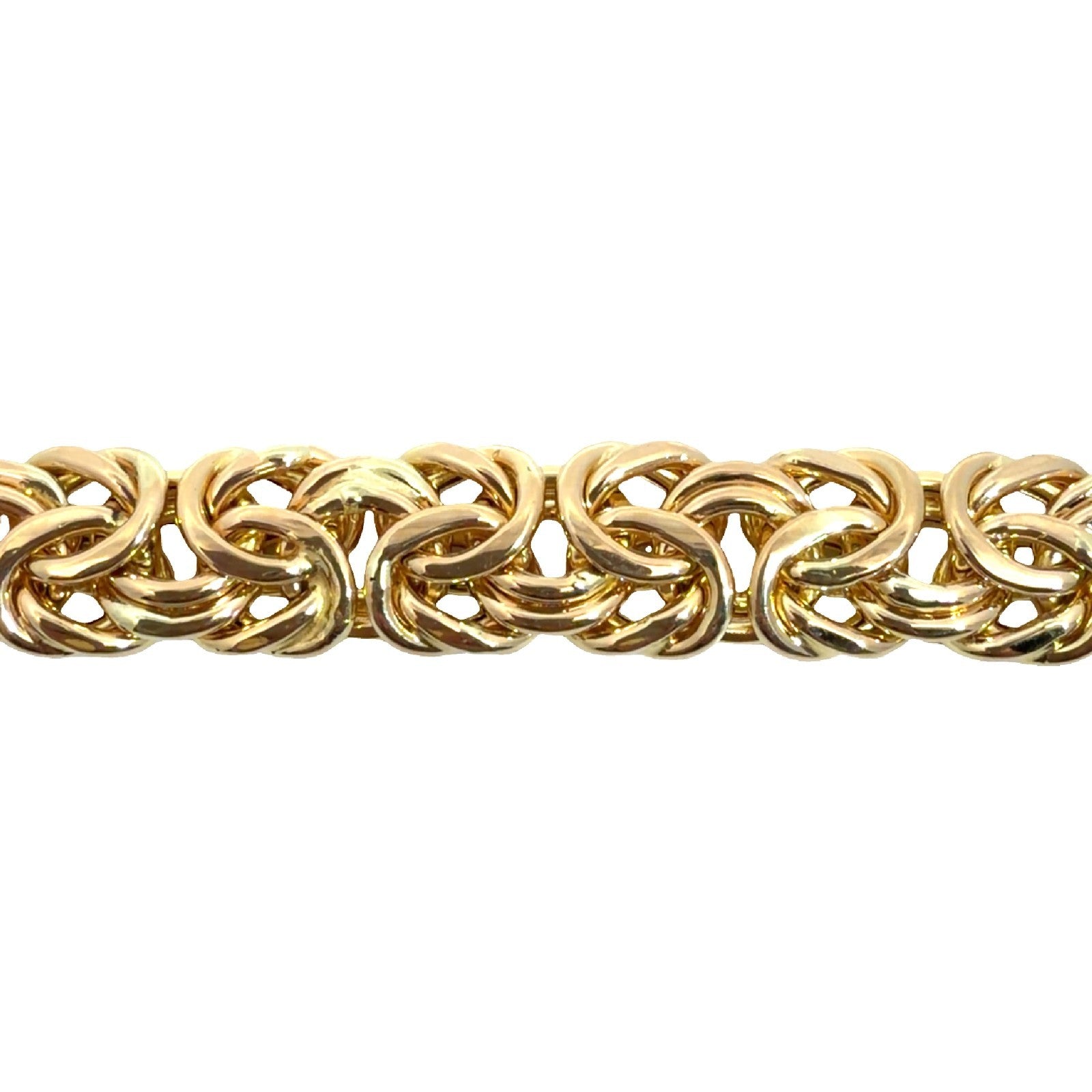 14k Yellow Gold Woven Byzantine Chain Bracelet 7.5"3