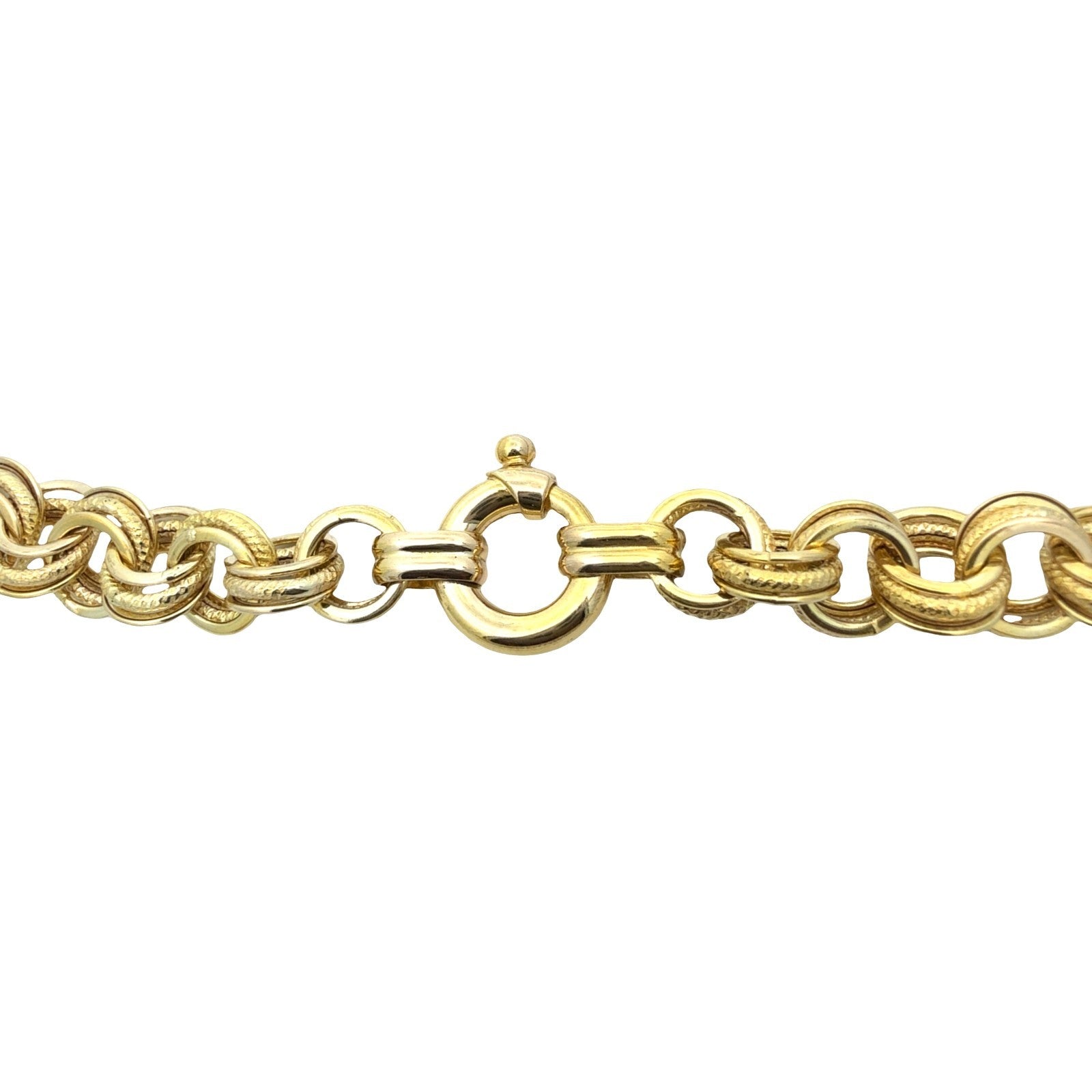 Italy 14k Yellow Gold Textured Multi-Link Chain Necklace 18"5