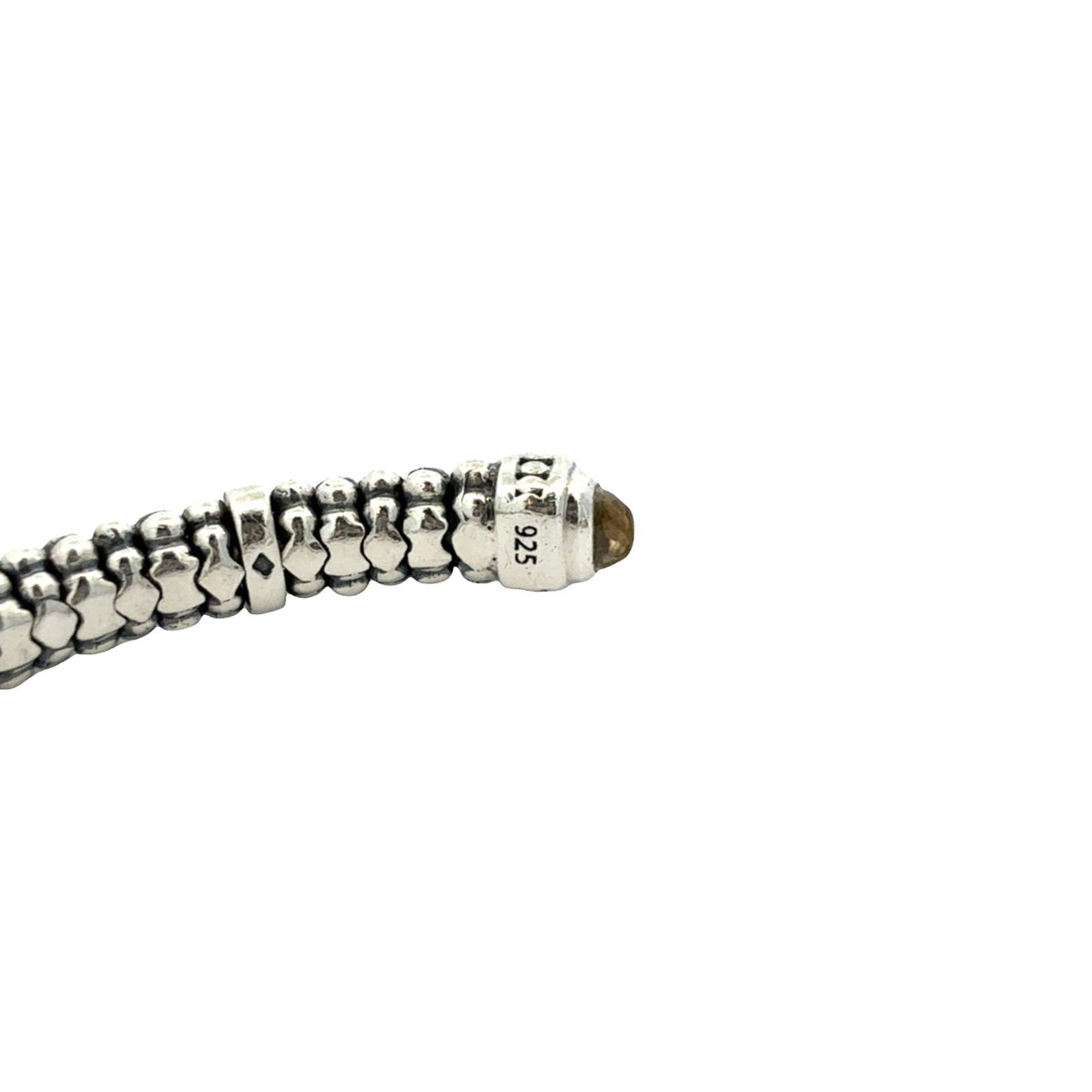 LAGOS Caviar Sterling Silver and Citrine Cuff Bracelet Medium 6.5"7