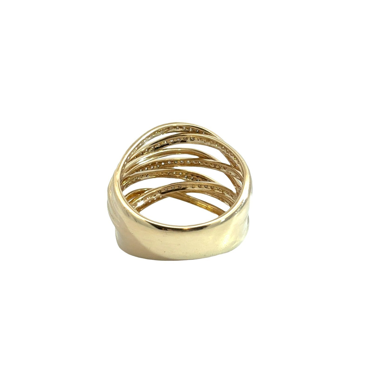 Effy 14k Yellow Gold & 0.90cttw Diamond Layered Crossover Ring Size 73