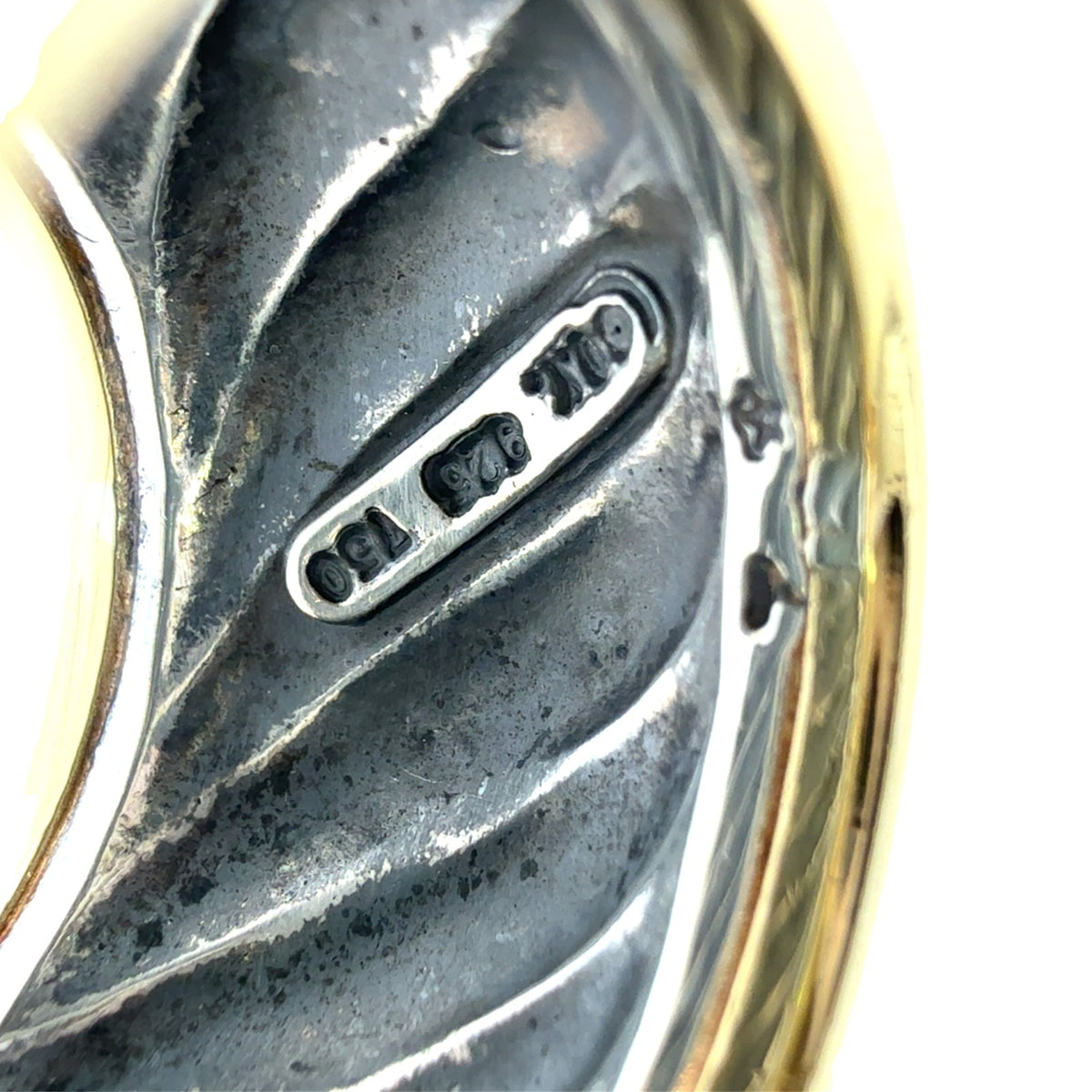 David Yurman Sterling Silver & 14k Yellow Gold Two-Tone Cable Band Ring Size 6.55