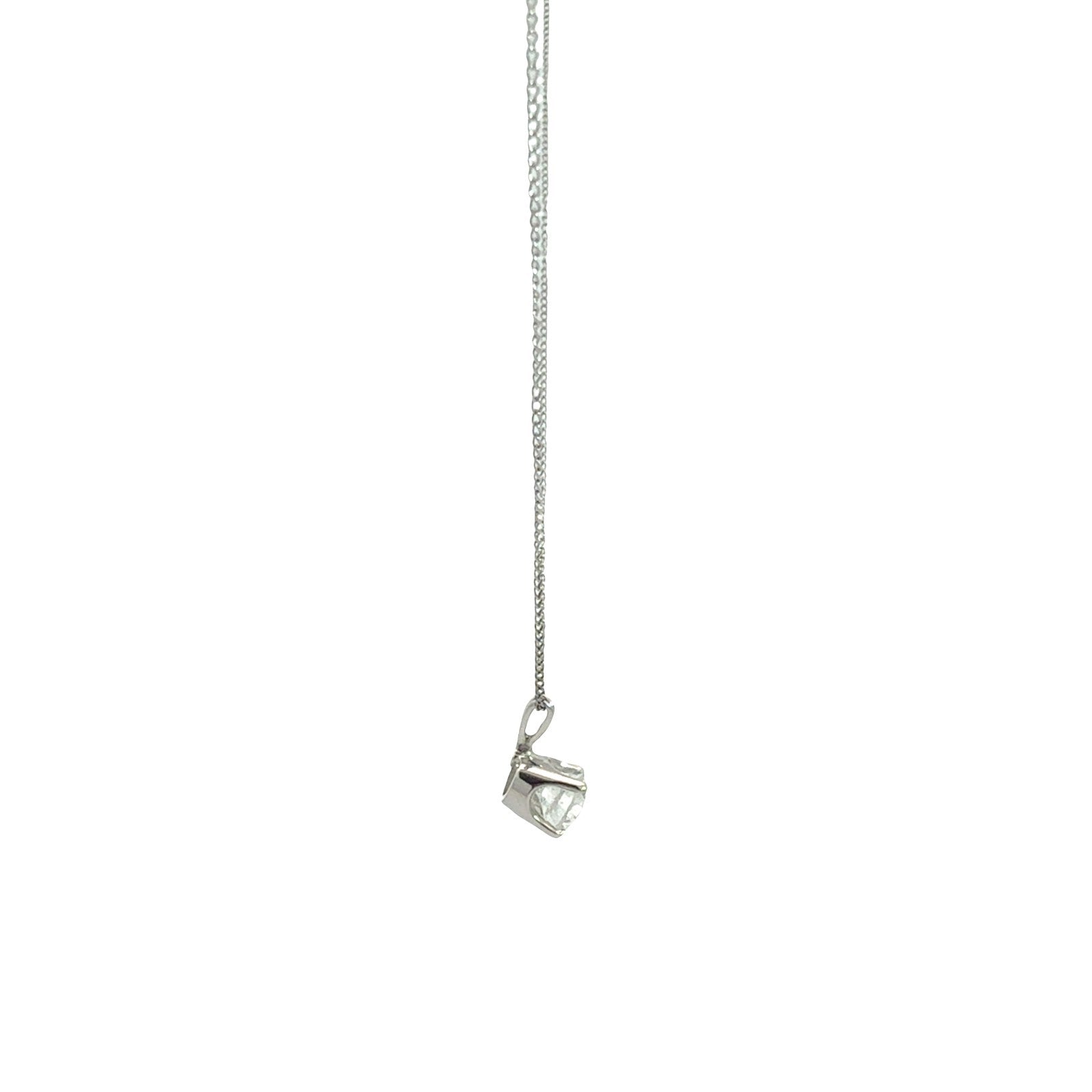 14k White Gold 0.84tcw Diamond Round Solitaire Pendant Necklace2