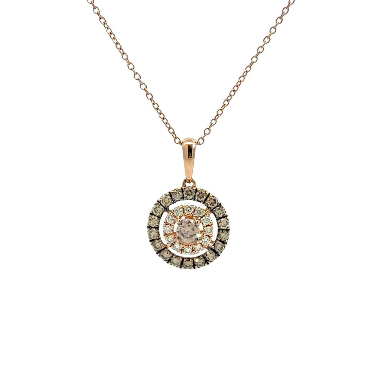 Le Vian 14k Rose Gold 0.61cttw Diamond Halo Pendant Necklace1