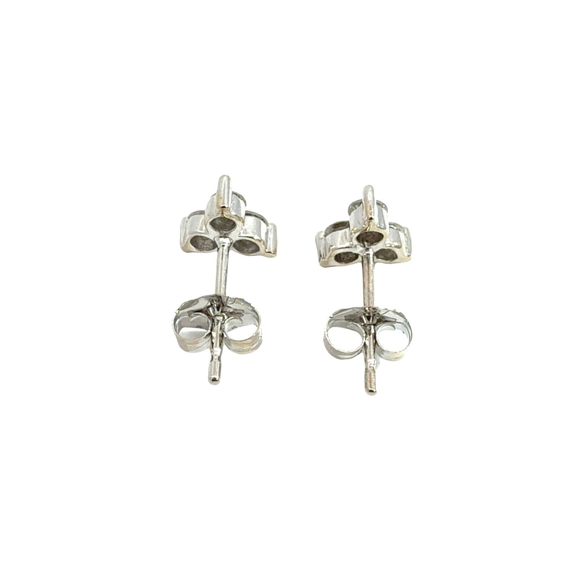 14k White Gold 0.27cttw Diamond Trefoil Cluster Stud Earrings3