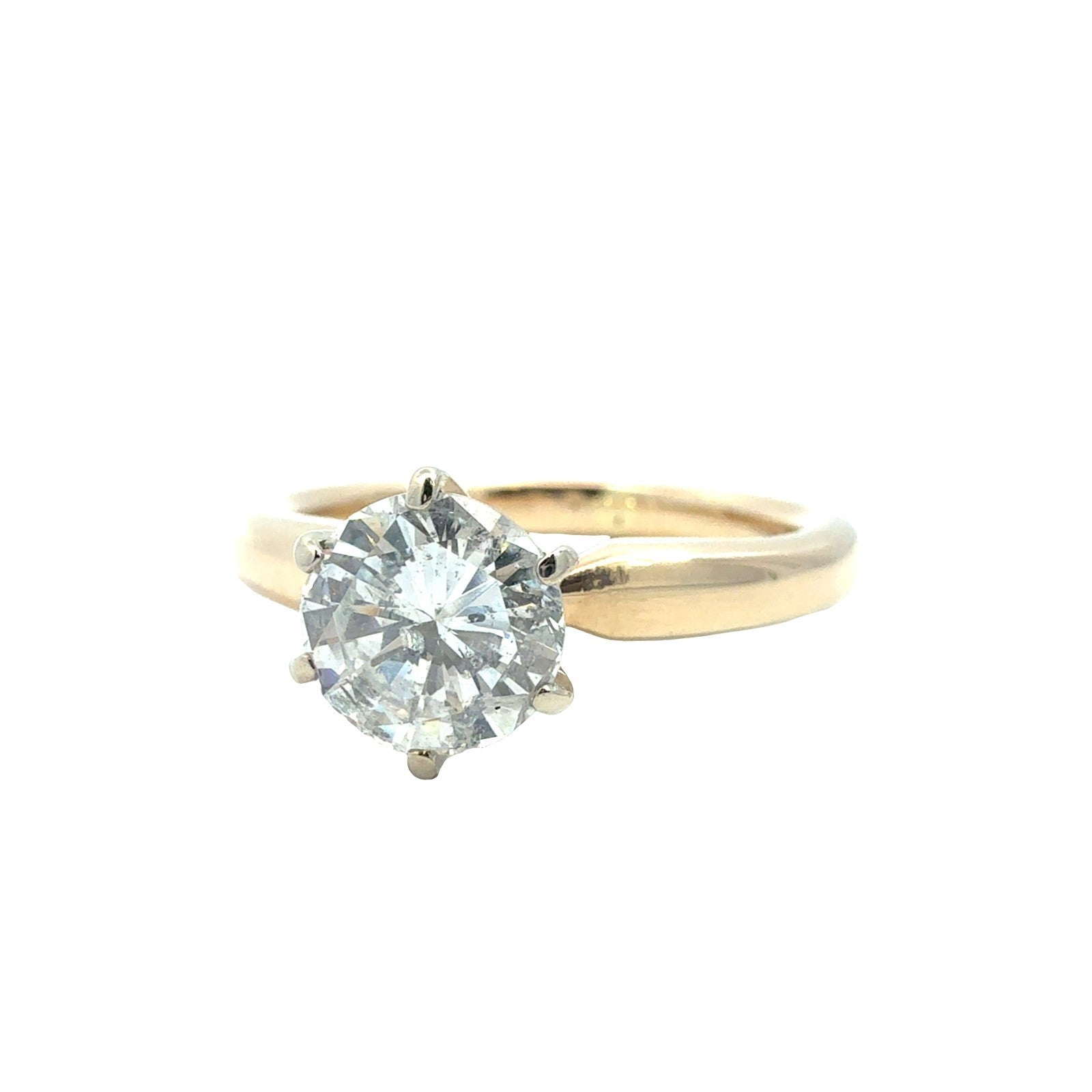 14k Yellow Gold 1.09tcw Round Diamond Solitaire Engagement Ring1