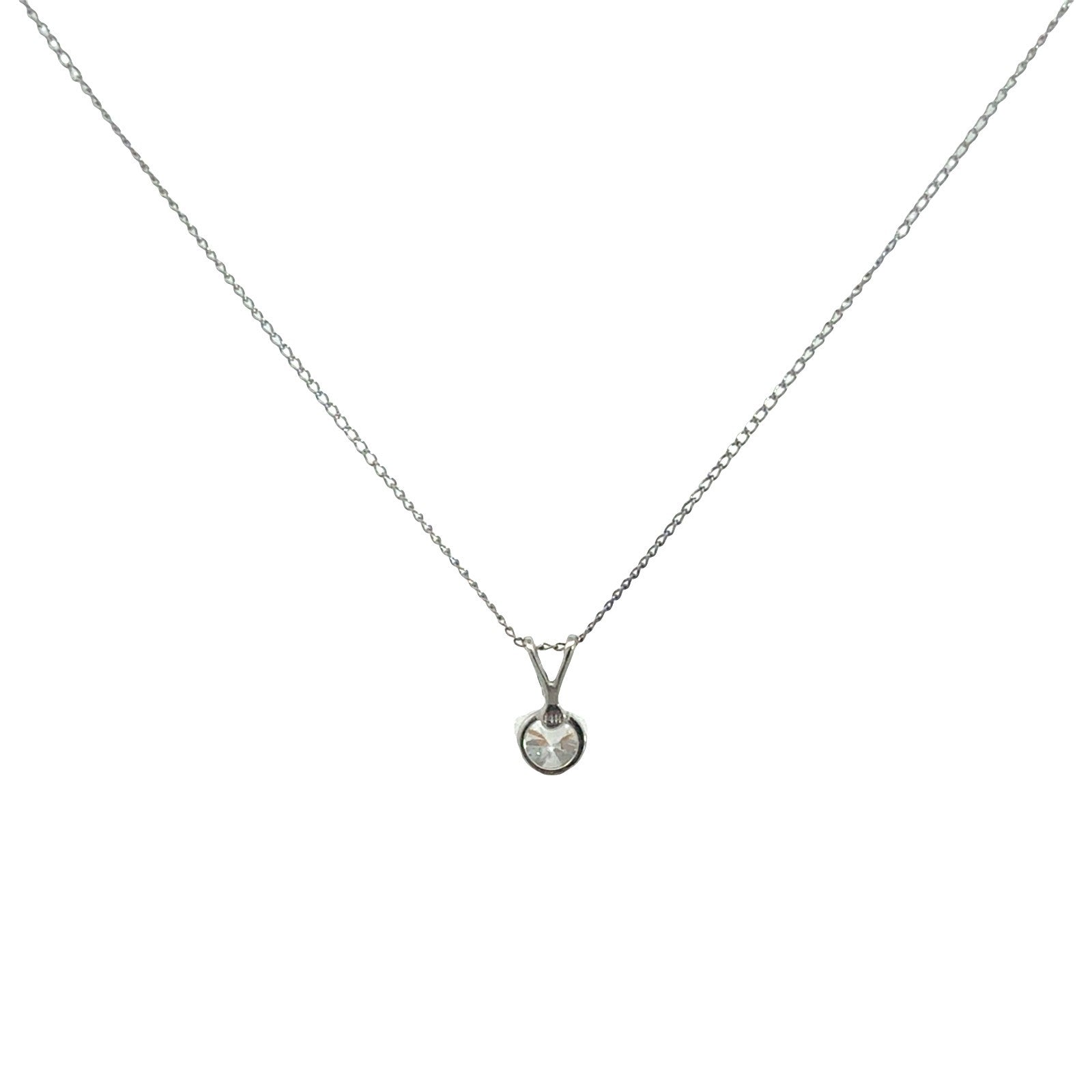 14k White Gold 0.84tcw Diamond Round Solitaire Pendant Necklace3