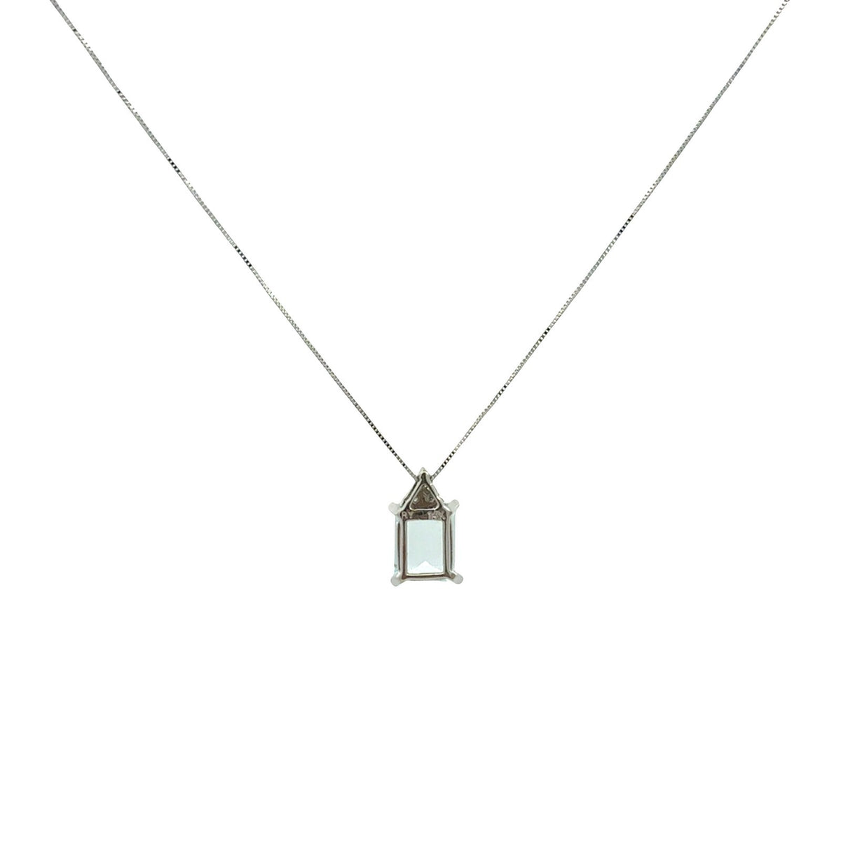 14k White Gold 2.69tcw Aquamarine & 0.11cttw Diamond Pendant Necklace4