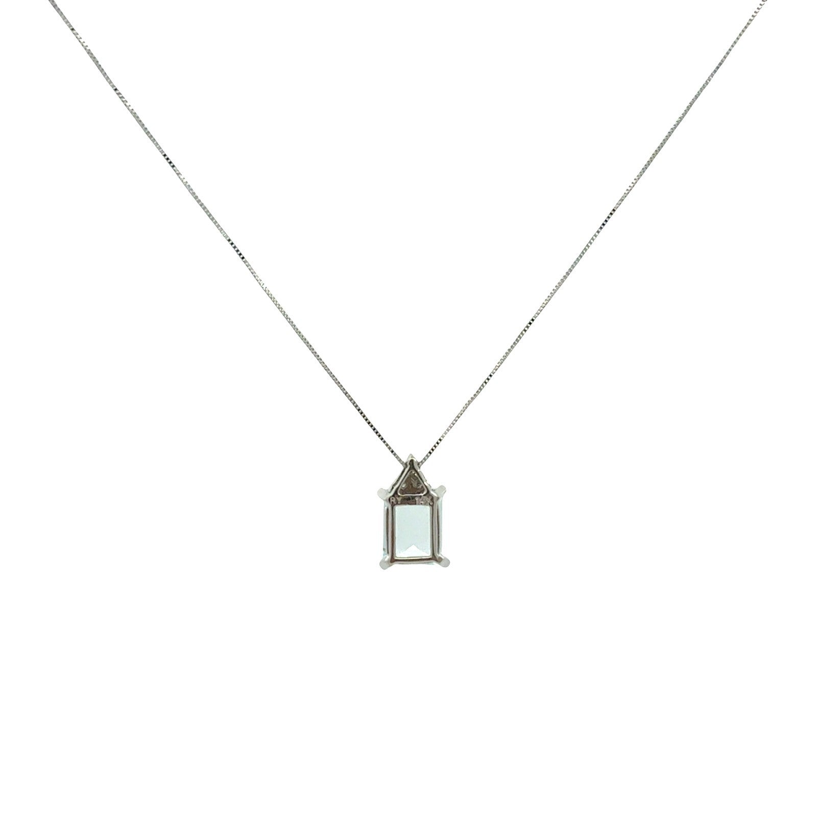 14k White Gold 2.69tcw Aquamarine & 0.11cttw Diamond Pendant Necklace4