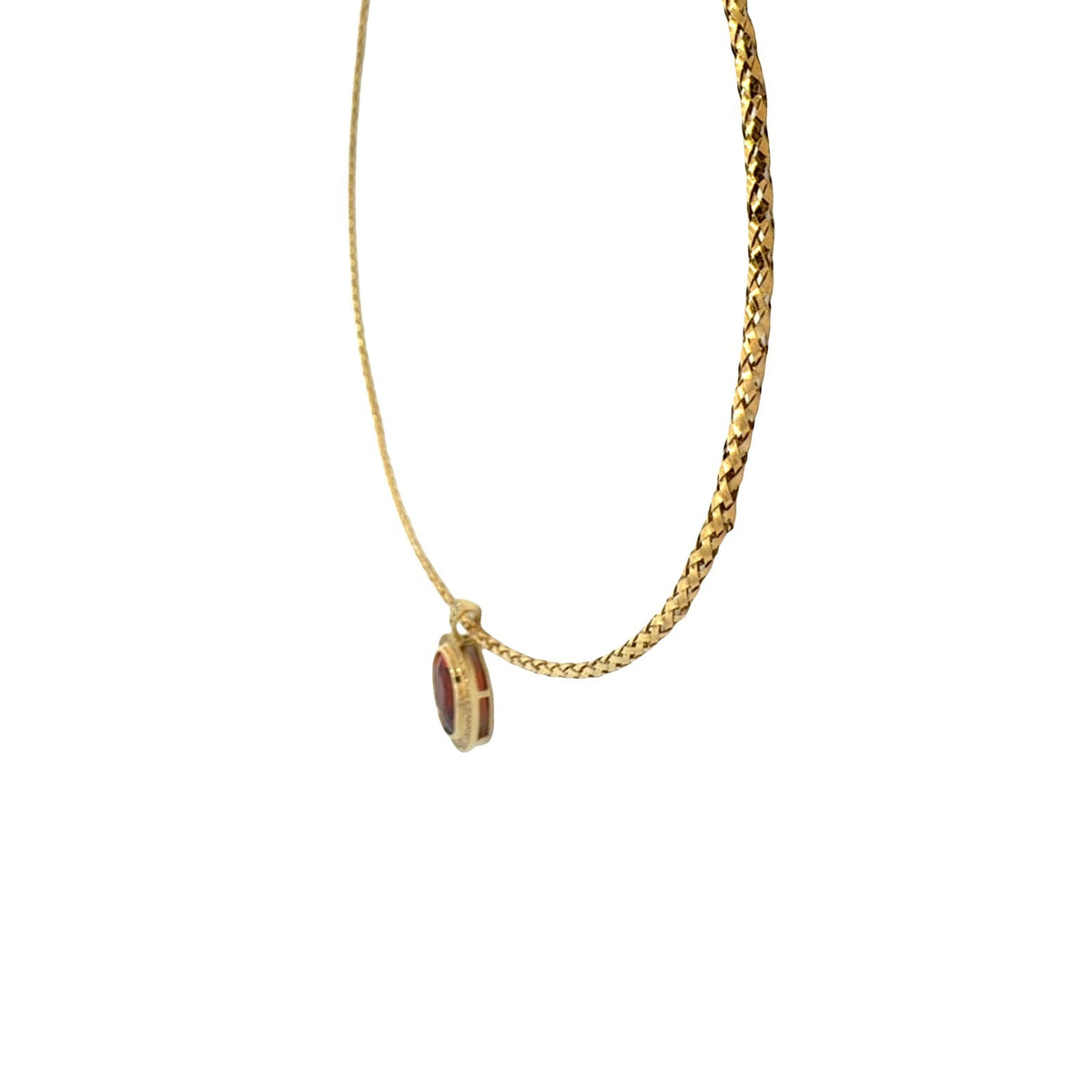 14k Yellow Gold 3.47tcw Oval Citrine and 0.22cttw Diamond Pendant Necklace3