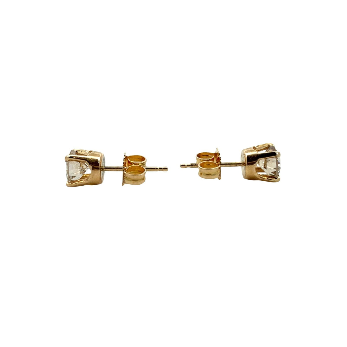 14k Yellow Gold Round Brilliant 1.04cttw Diamond Stud Earrings1