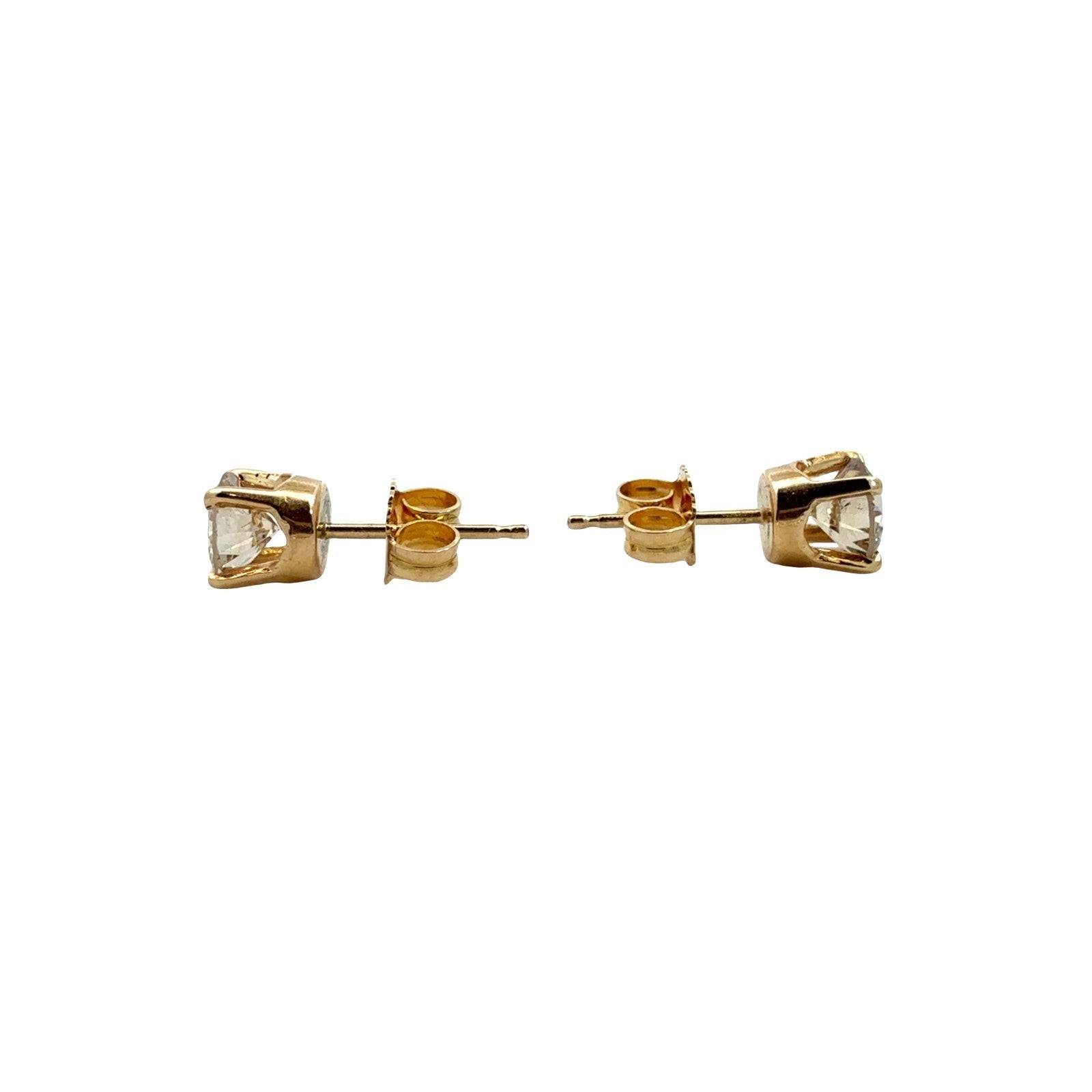 14k Yellow Gold Round Brilliant 1.04cttw Diamond Stud Earrings1
