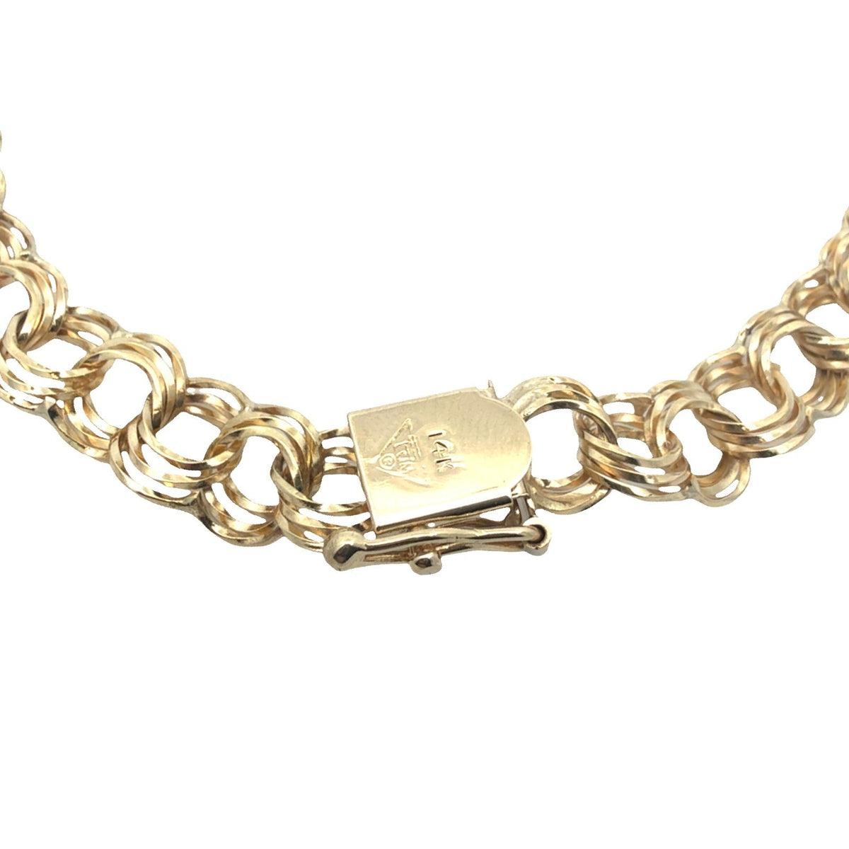 14k Yellow Gold Stamped Link Chain Bracelet 7.5"5