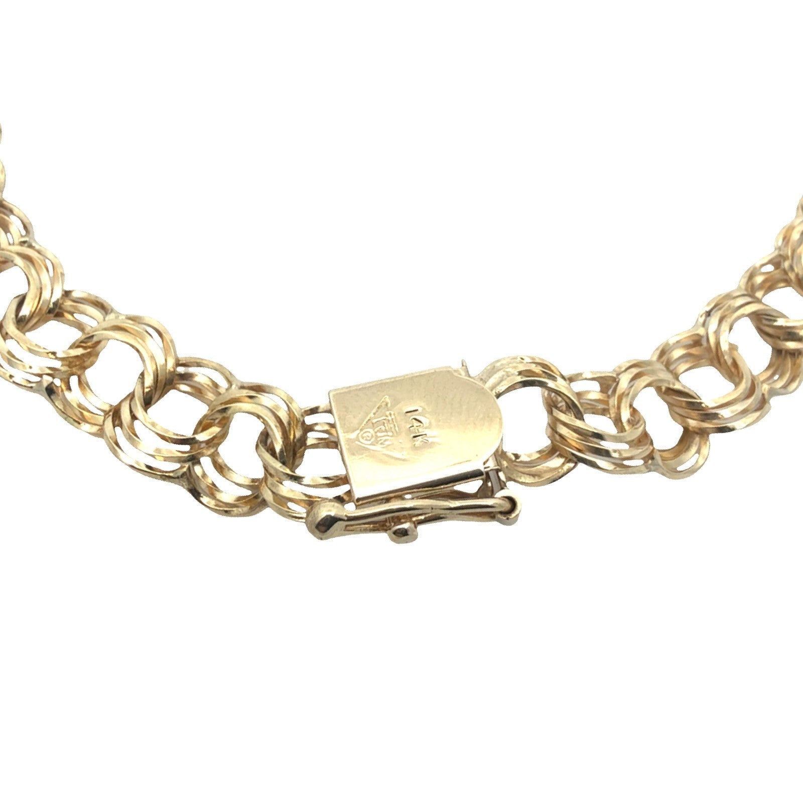 14k Yellow Gold Stamped Link Chain Bracelet 7.5"5