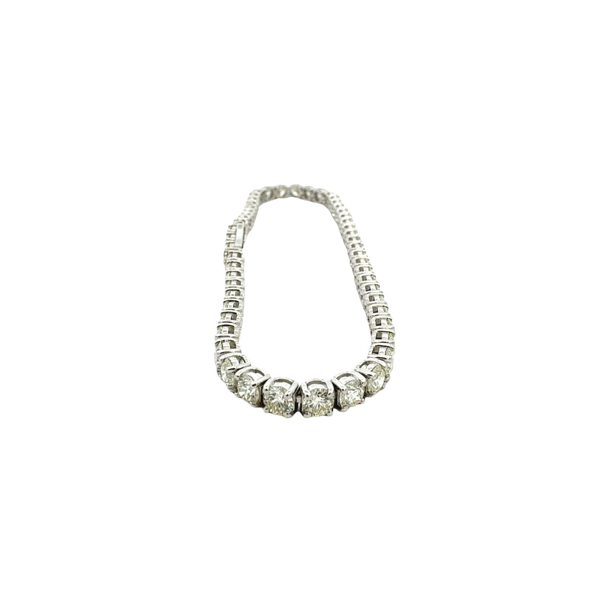 14k White Gold 8.75cttw Diamond Tennis Bracelet 7.5"4