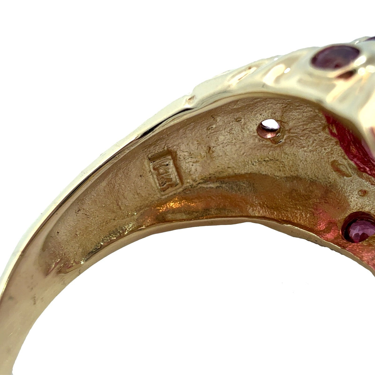 Vintage 14k Yellow Gold & 1.78cttw Pink Tourmaline Multistone Statement Ring 6