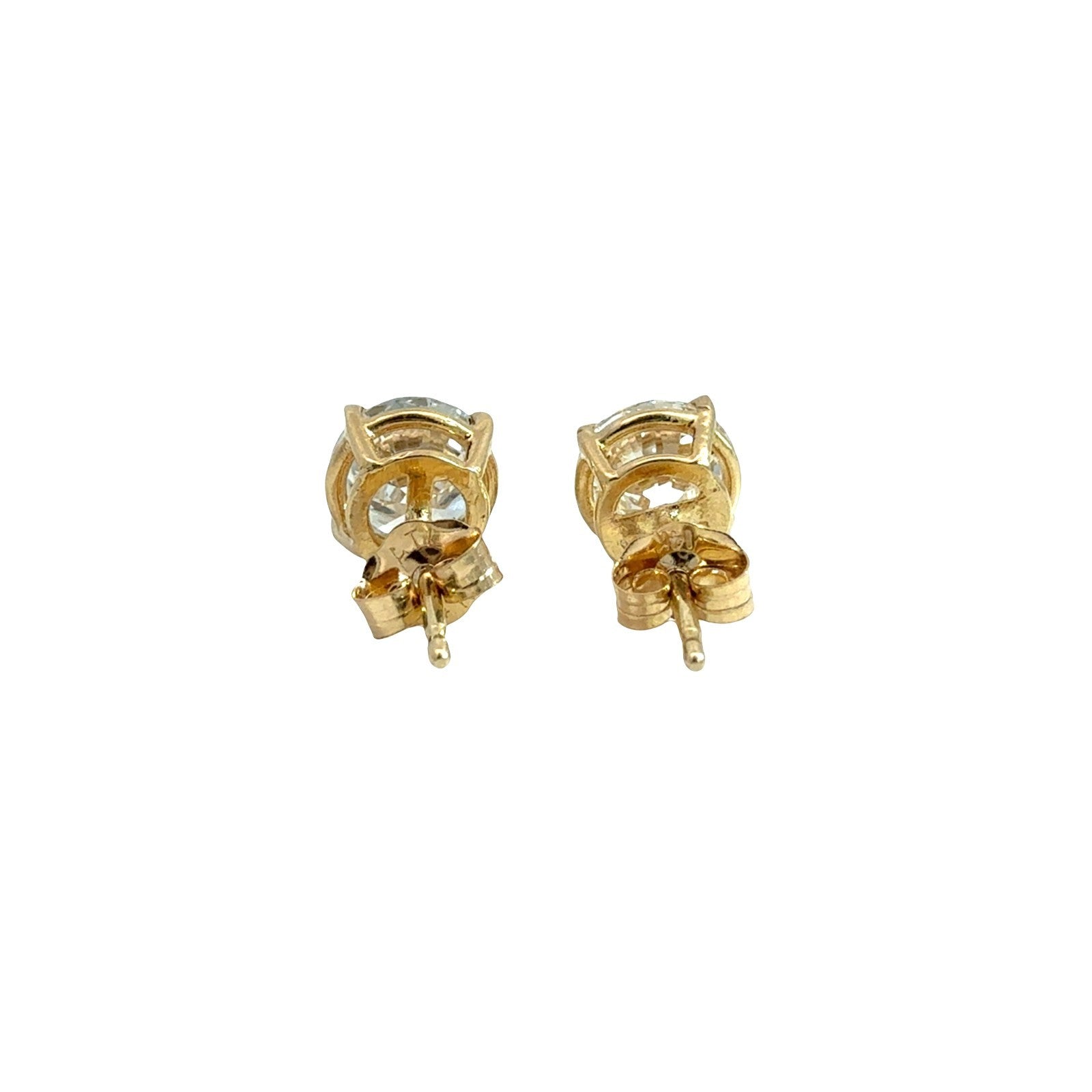 14k Yellow Gold Round Brilliant 1.99cttw Lab-Created Diamond Stud Earrings3