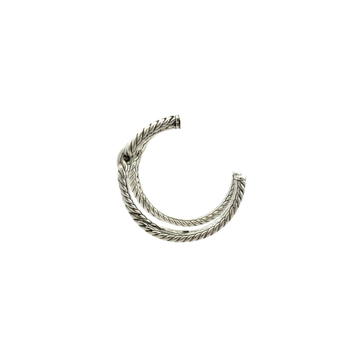 David Yurman Sterling Silver and 0.11ctw Diamond Cable Loop Hoop Earrings3