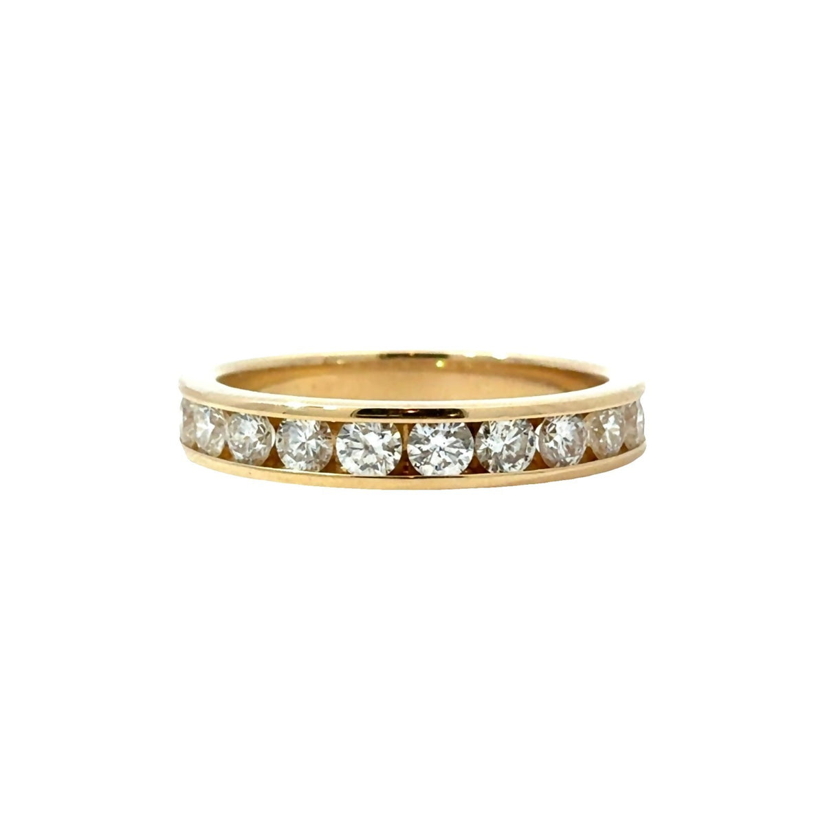 14k Yellow Gold 0.65ctw Euro Cut Diamond Band Size 70