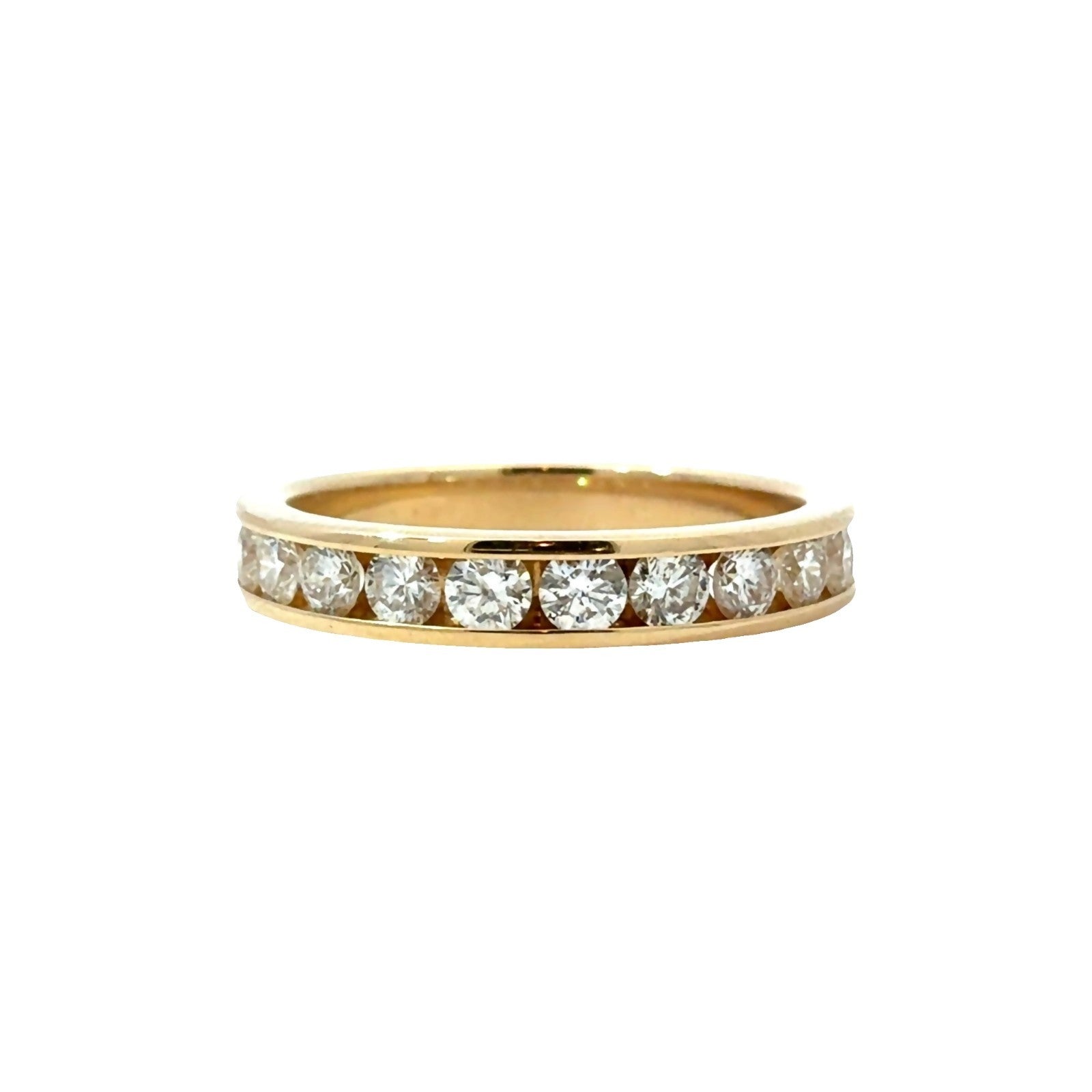 14k Yellow Gold 0.65ctw Euro Cut Diamond Band Size 70
