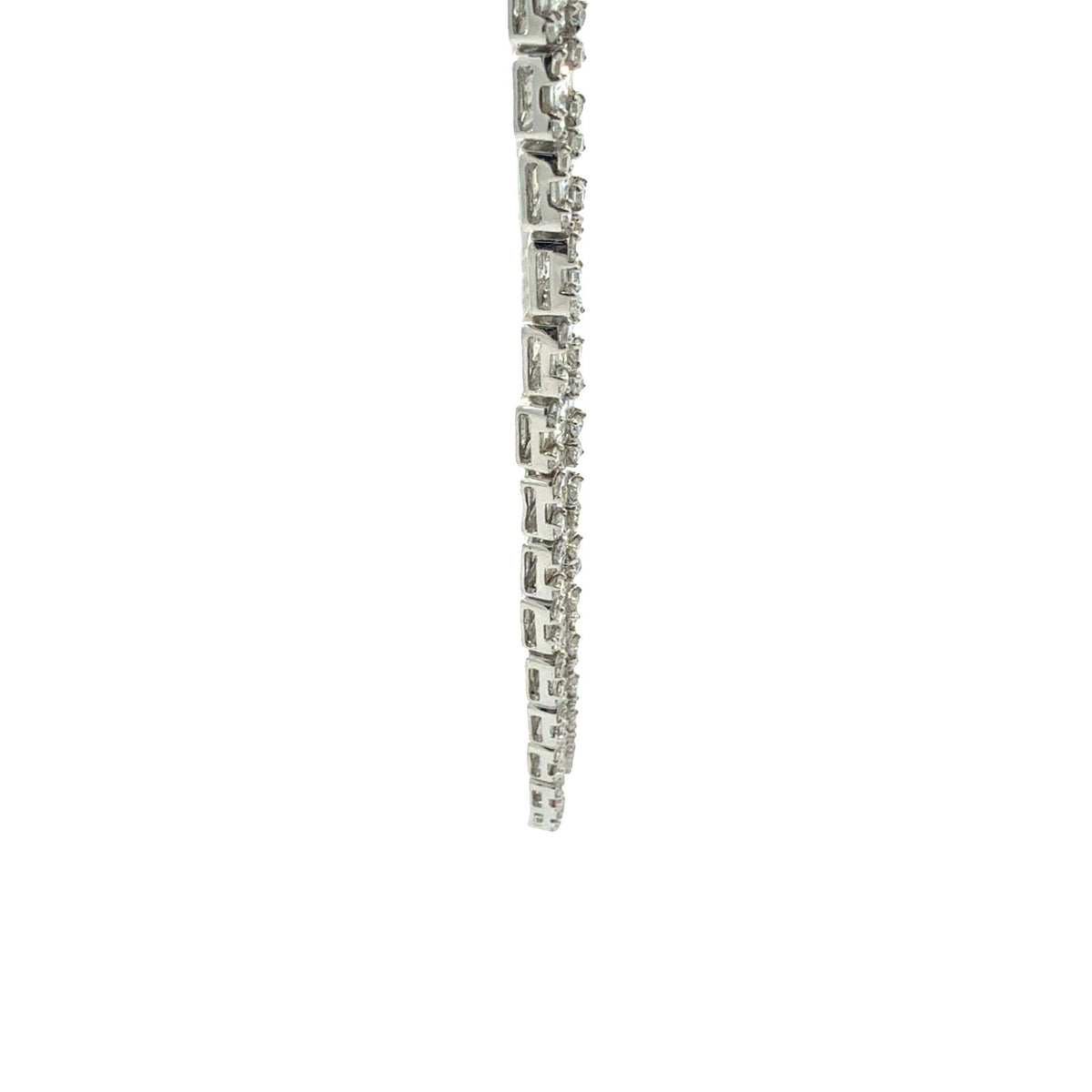 14k White Gold 24.96ctw Baguette & Round Diamond Tennis Necklace 22"2
