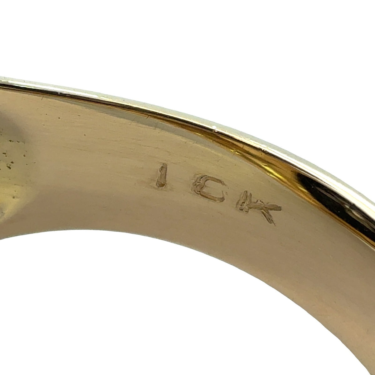 18k Yellow Gold Black Inlay & 0.17ctw Diamond Signet Ring Size 9.755